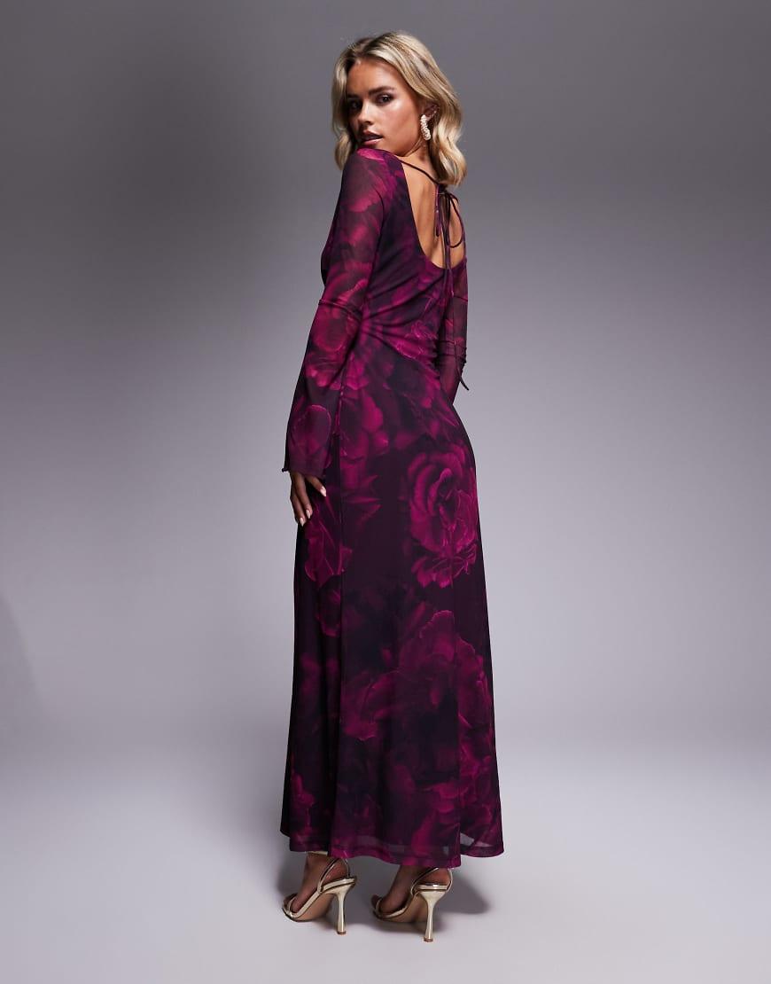 lord & taylor evening dresses Heritage Satin Slip Dress, Black Maxi, 8 neckline with sheer mesh inset Long Sleeve Lord And Taylor