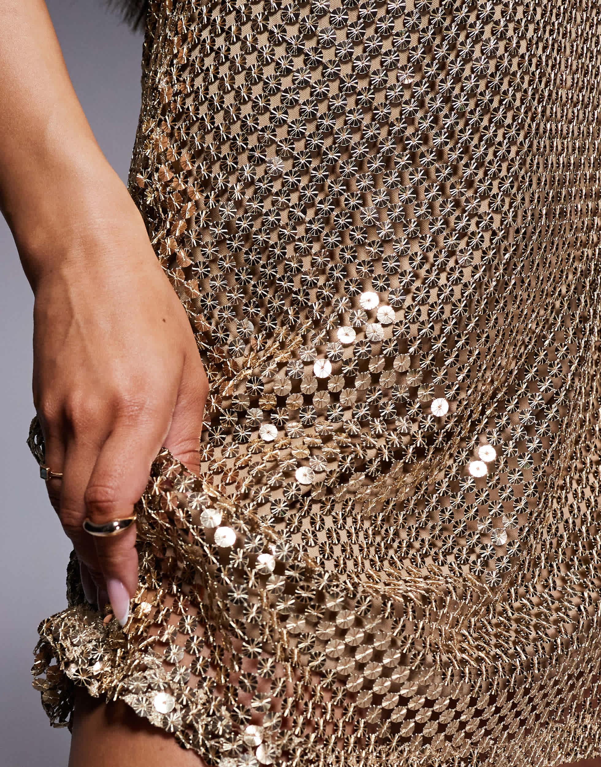river island brown sequin dress Maxi Kimono Gold Sequin River Island Sequin Kimono Dress River Island  Sequin Dress Ombre UK New Bronze-Gold