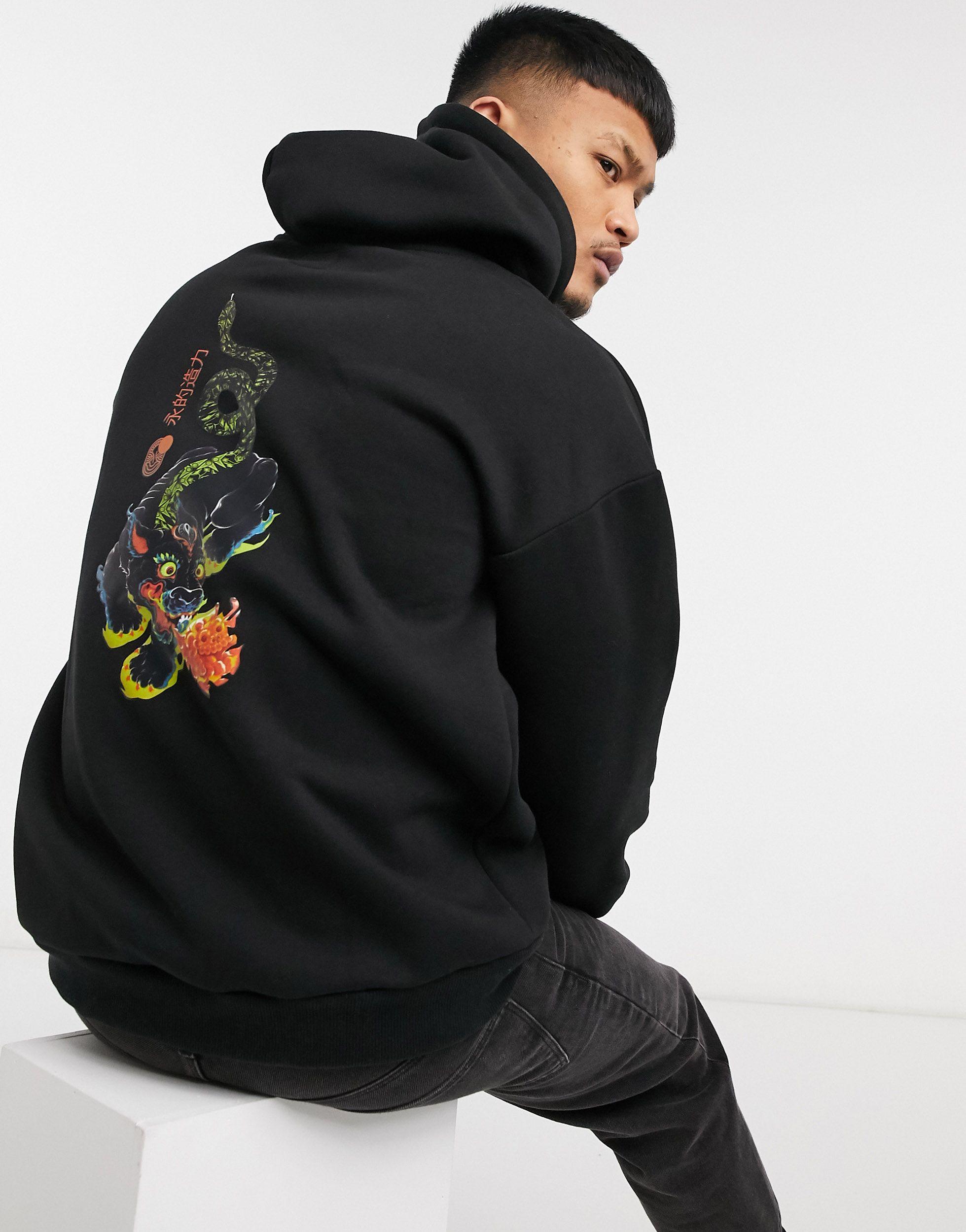 hoodie met print op rug heren