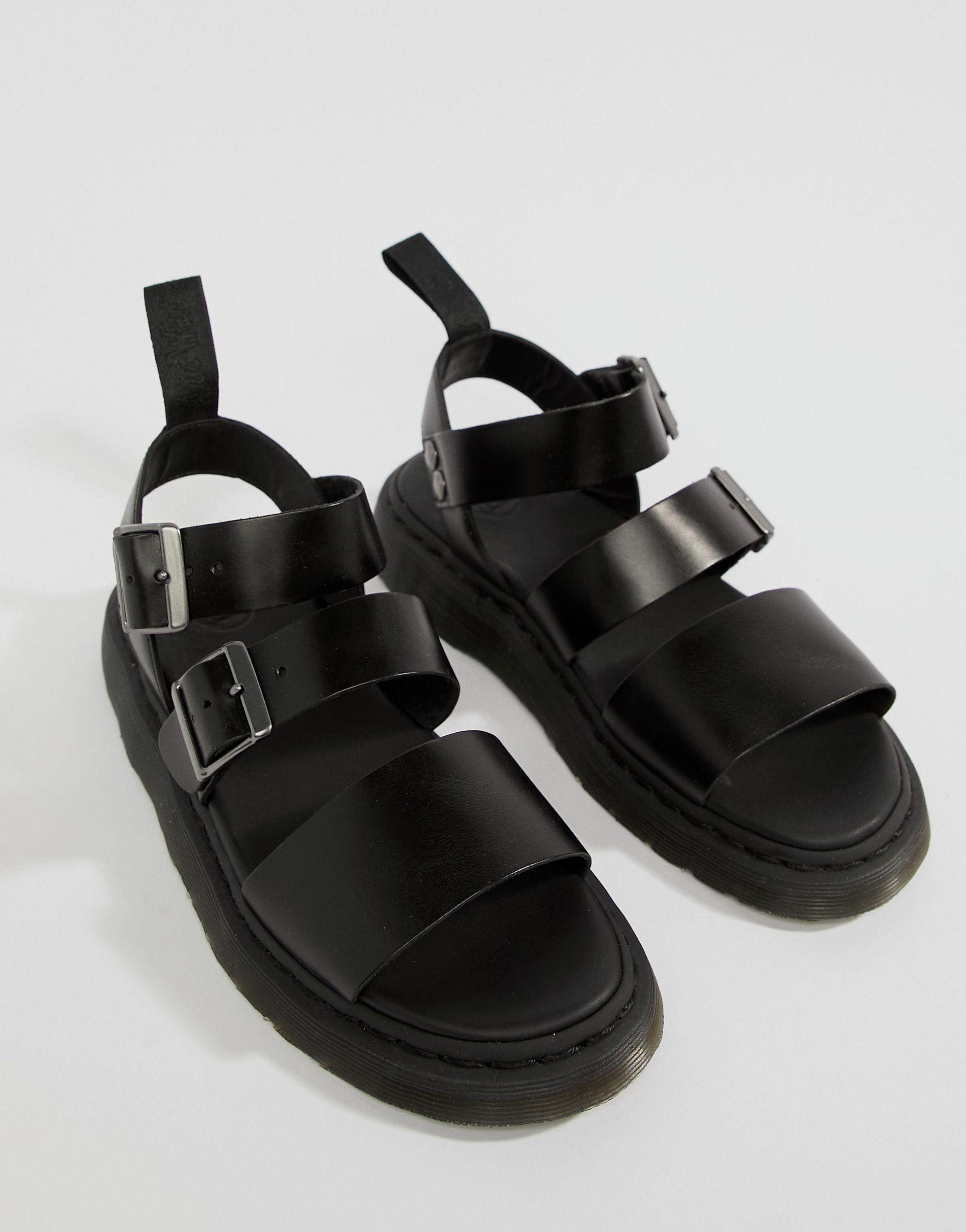Dr. Martens Leather Gryphon Sandals in Black for Men | Lyst