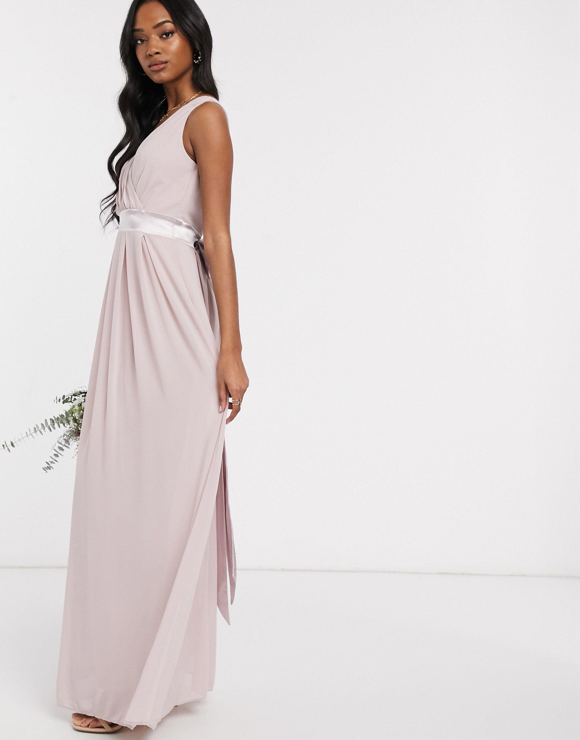 wrap front bridesmaid dress