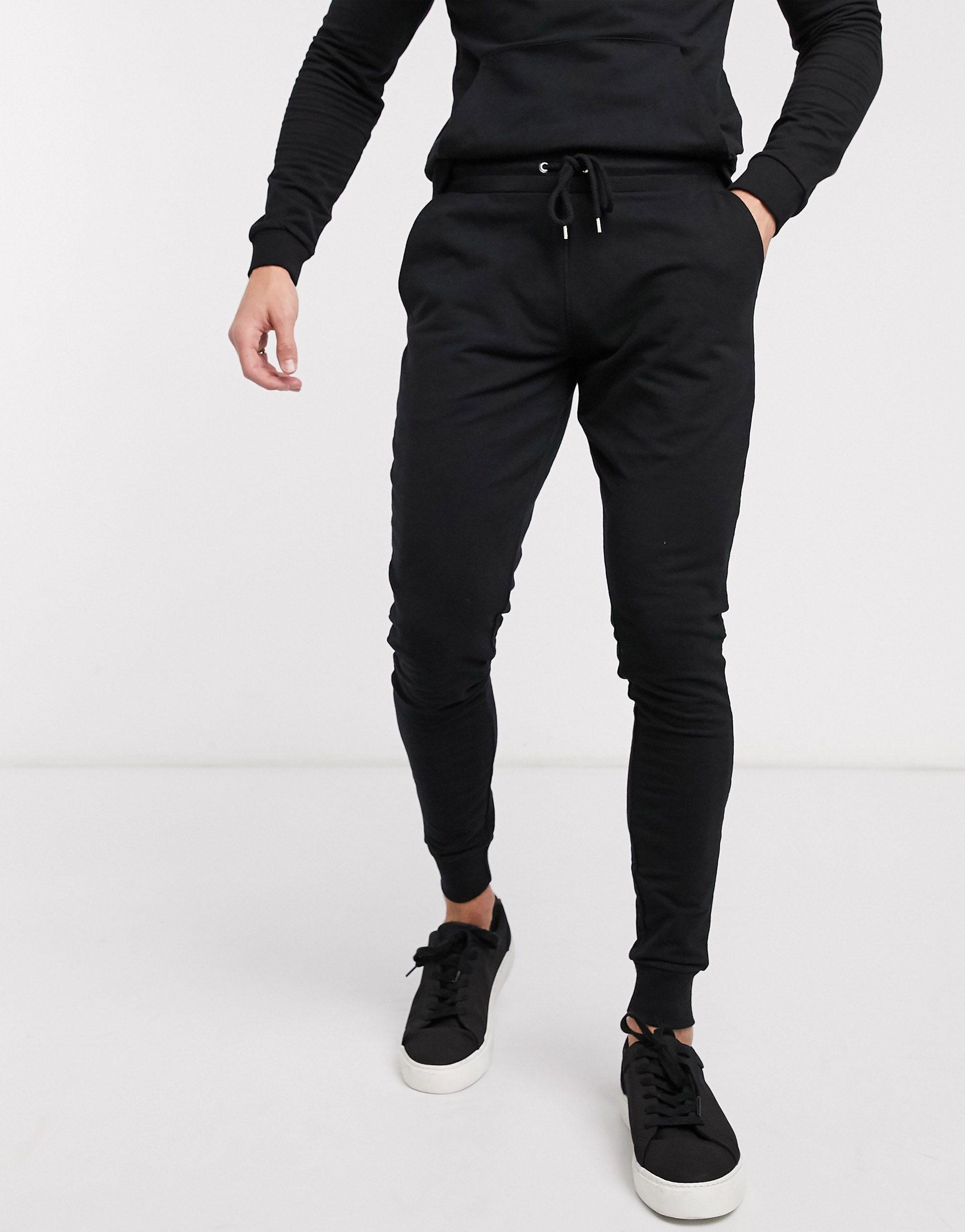 ASOS Muscle Tracksuit With Hoodie & Extreme Super Skinny joggers in Black  for Men | Lyst