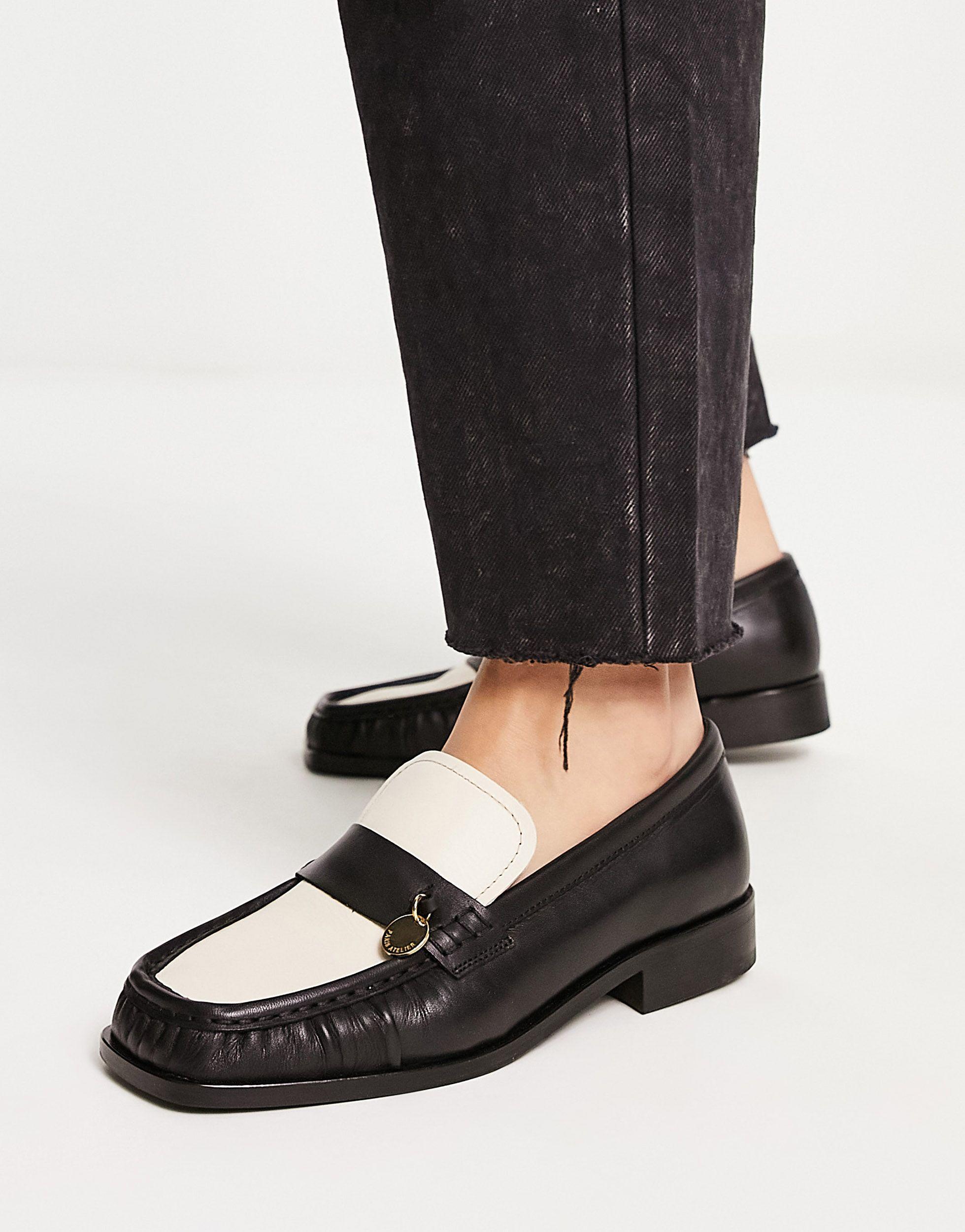 & Other Stories Leather Two Tone Loafer Shoes in Black | Lyst
