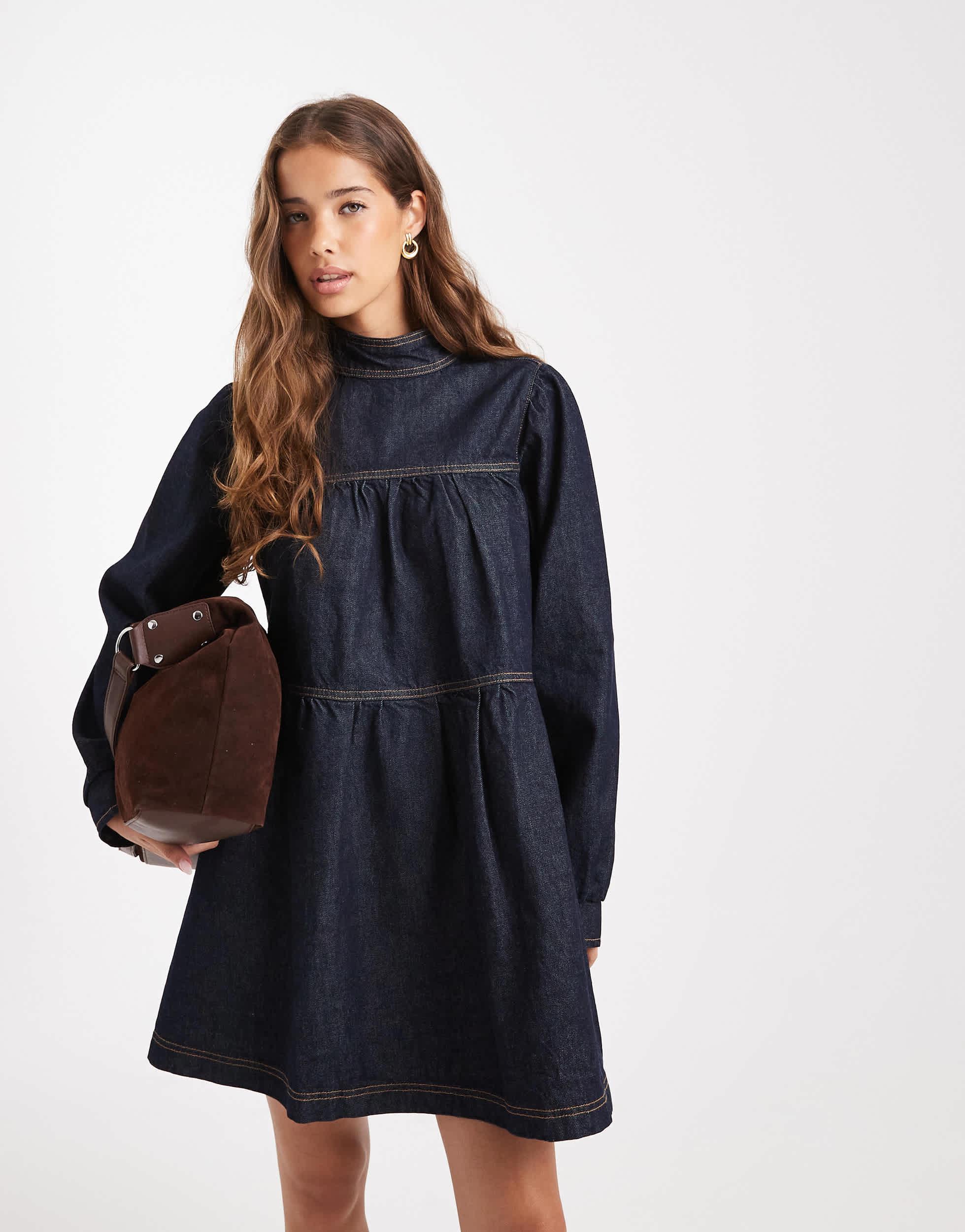 white christmas dresses Nudie Jeans】Inger Utility Denim Dungarees Dress Blue – Blue Beach Denim main image 1