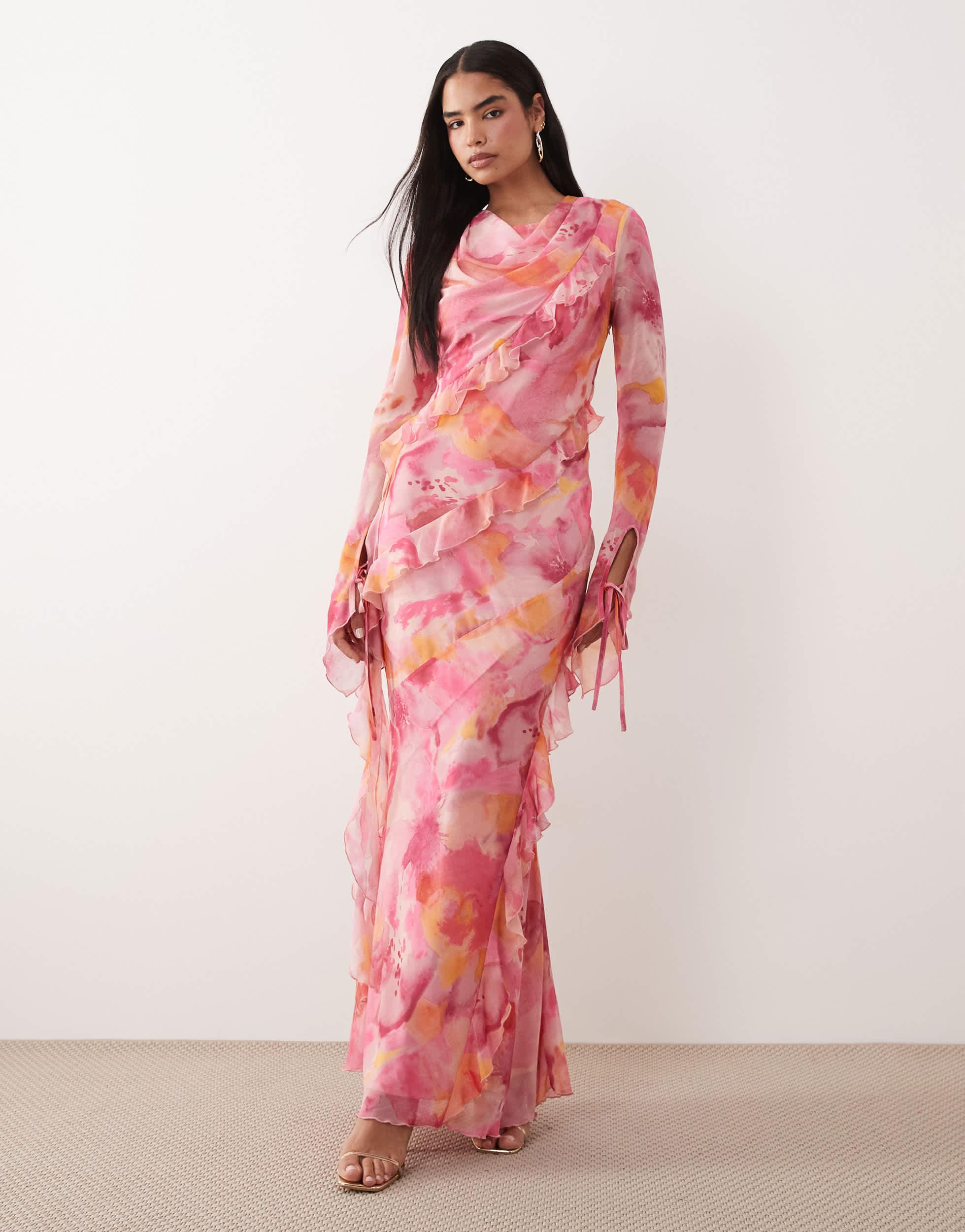 long black dress gown Velvi - Miriam Tiered Maxi Dress - Black