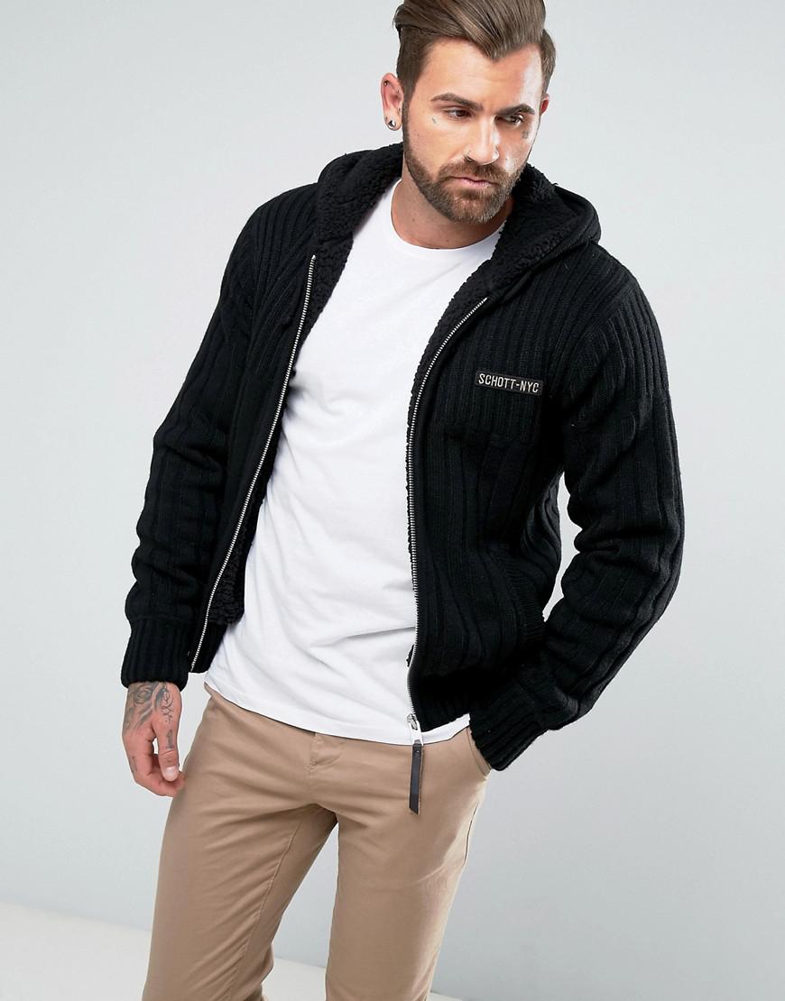 schott nyc fleece hoodie
