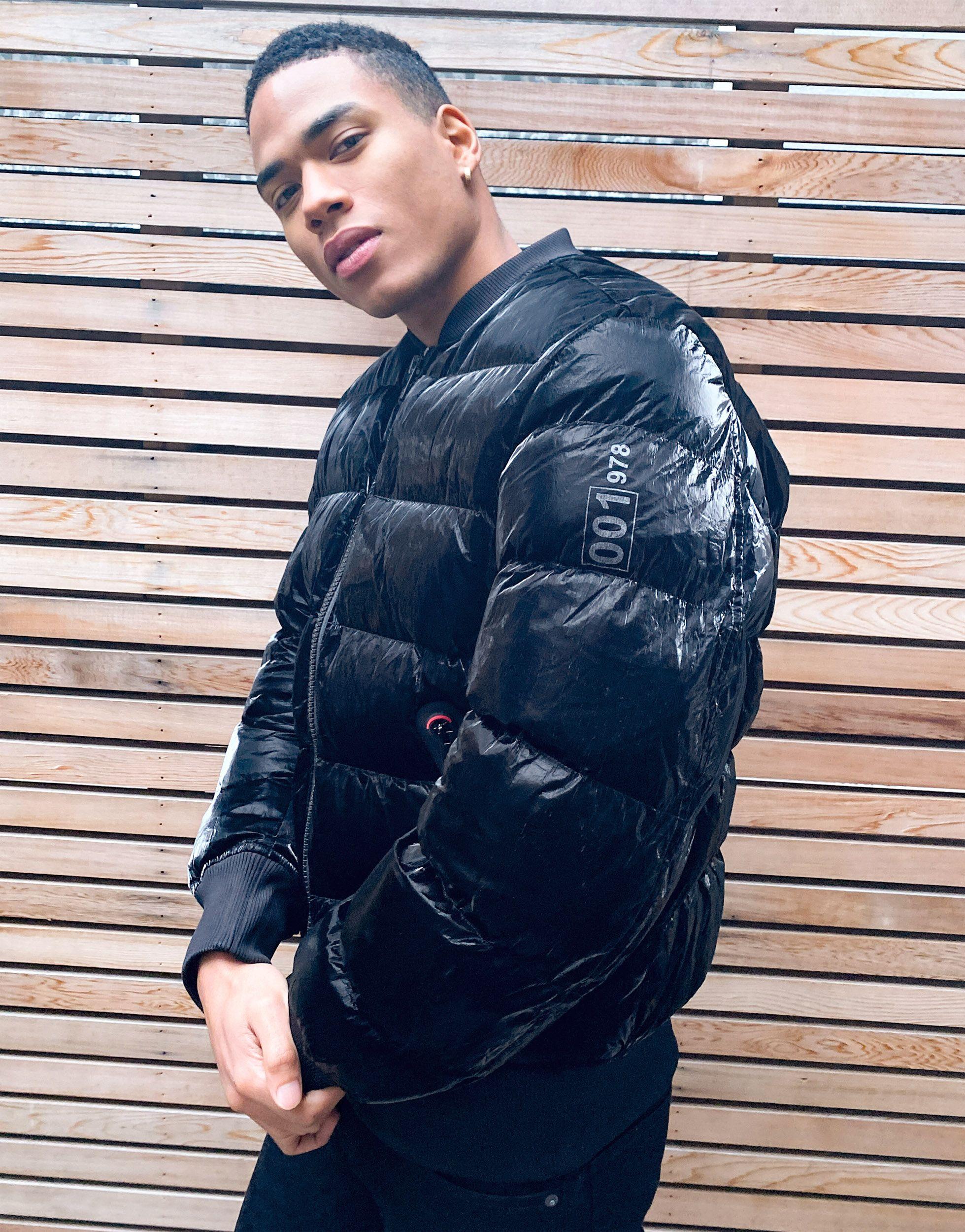 DIESEL W-on-a Shiny Puffer Jacket in Black for Men | Lyst Australia