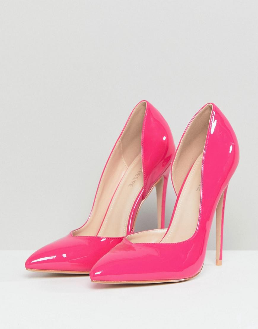 Public Desire Sachi Hot Pink Patent Pumps - Lyst