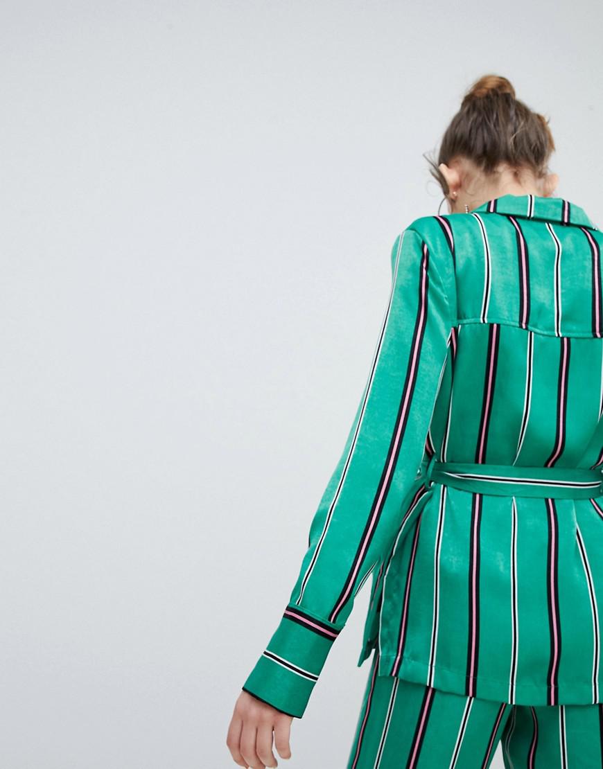 green striped blazer