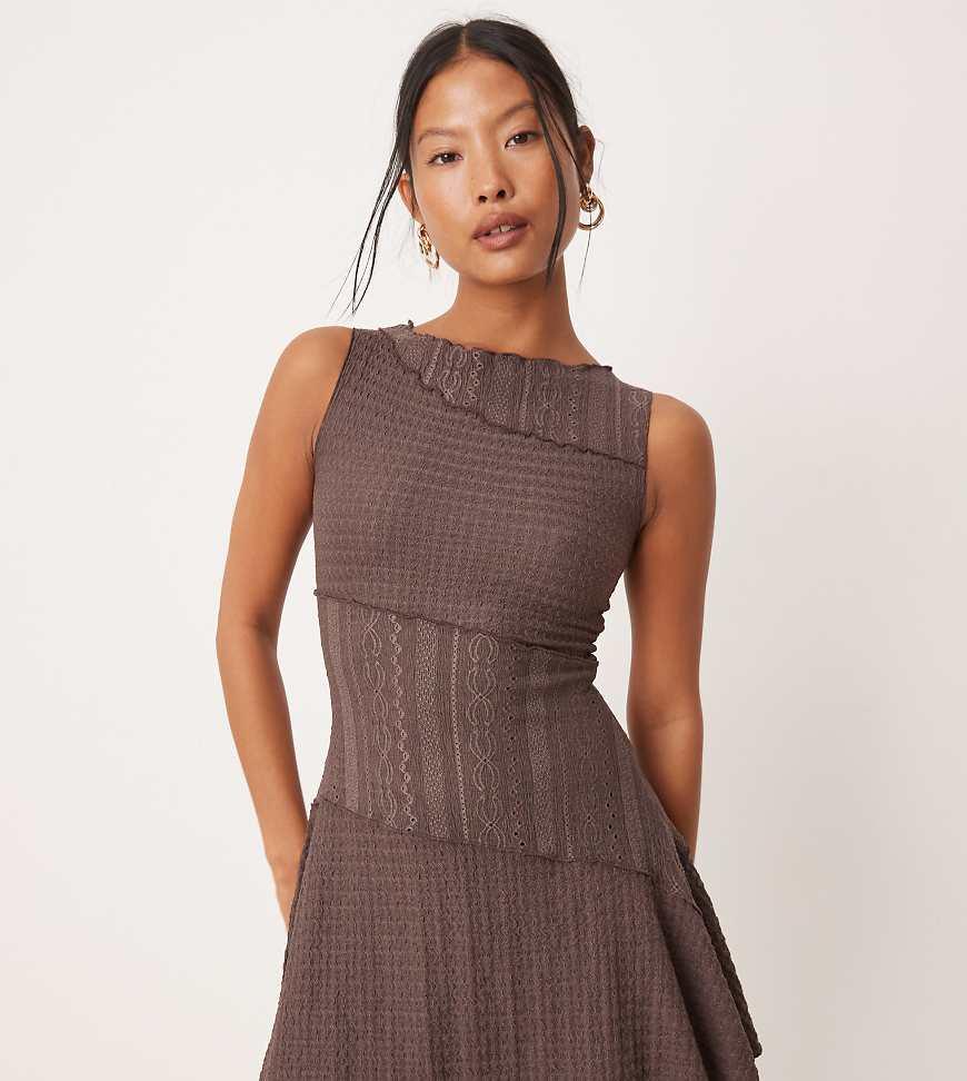 miss selfridge mixed lace mini dress Miss Selfridge Mixed Lace Mini Dress in Blue