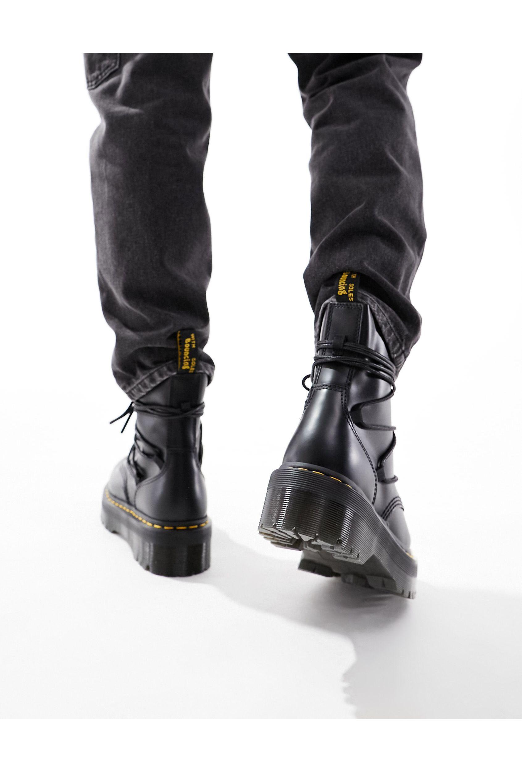 Dr martens chunky buckle cheap boots in black leather