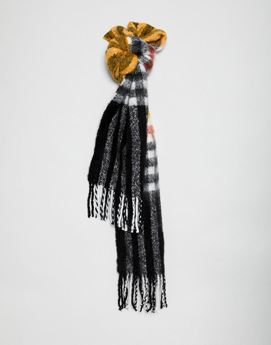 mustard check scarf