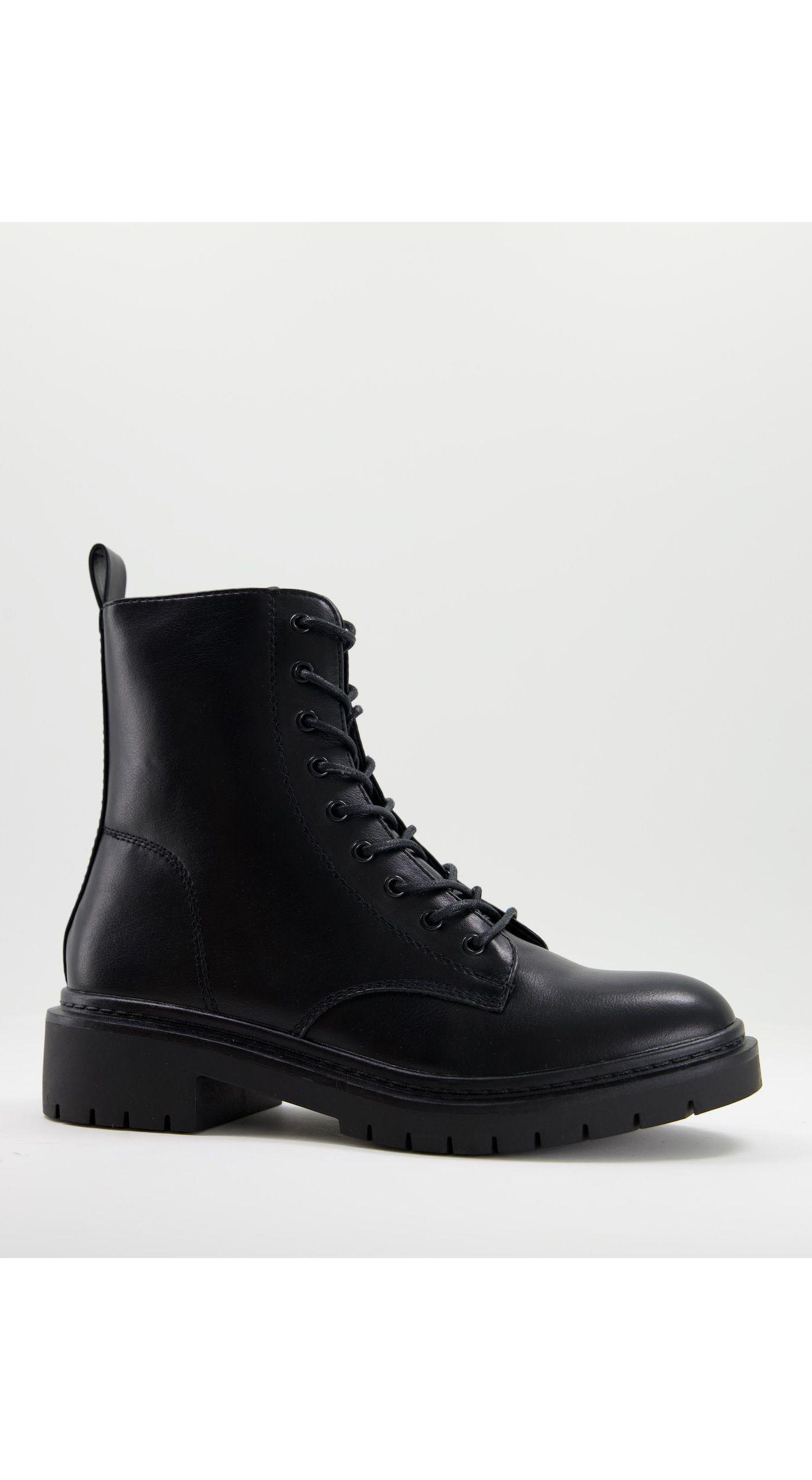New look wide fit - stivaletti bassi stringati neri con zip-nero asos lacci  neri - Stileo.it