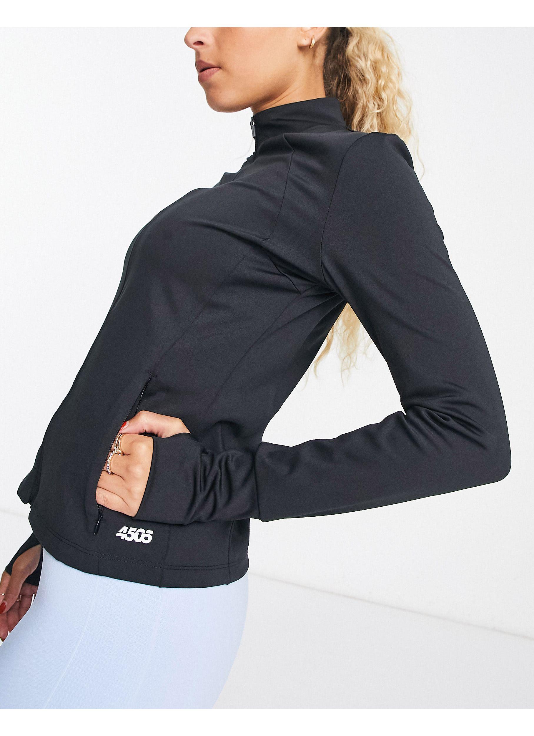 ASOS 4505 Icon Zip Through Jacket With Thumb Holes in Black (Blue) Lyst