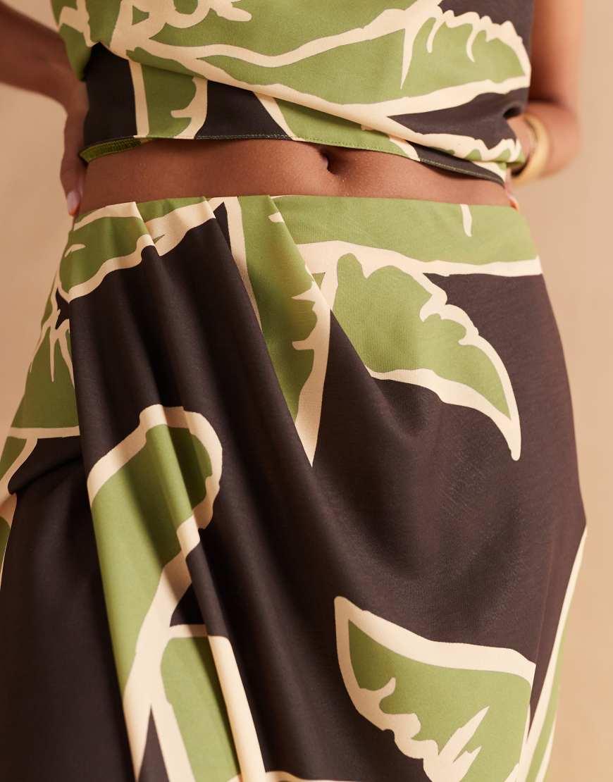 ASOS Wrap Detail Co-Ord Midi Skirt in Natural Lyst UK - Main Image