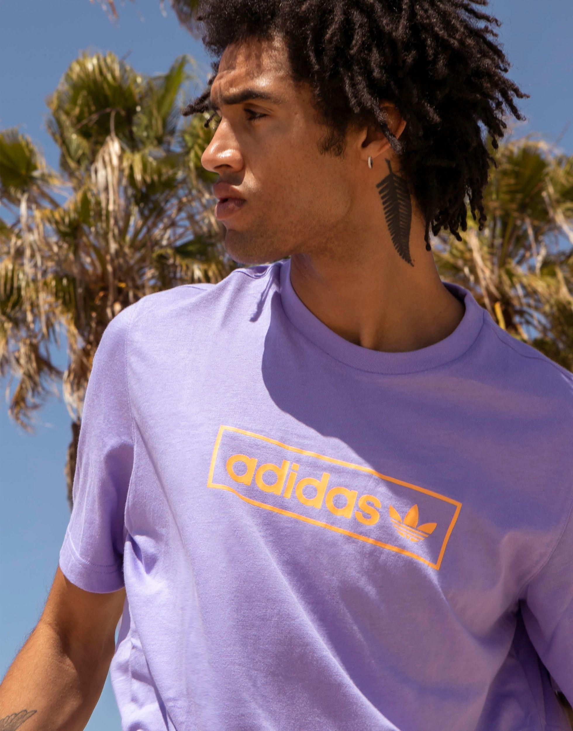 adidas Originals 'summer Club' Oversized T-shirt With Linear Logo in Lilac ( Purple) for Men | Lyst Australia