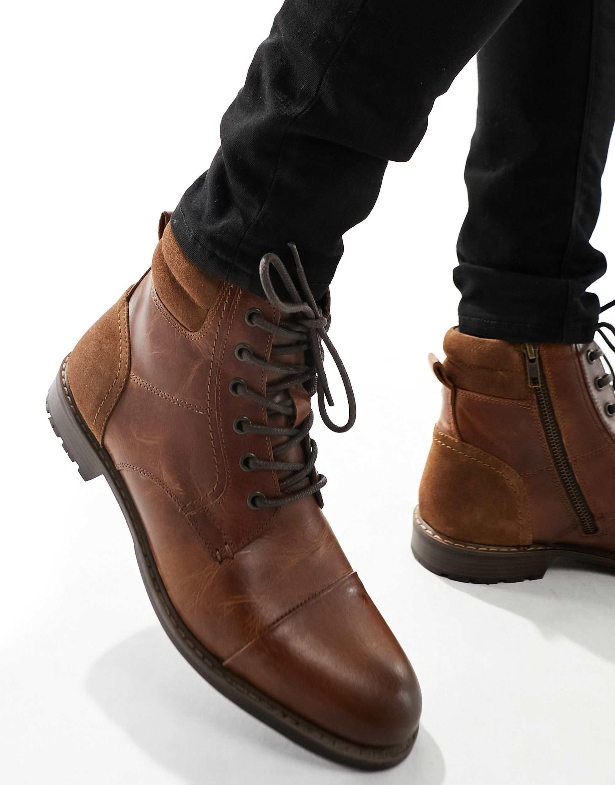 Red Tape Wide Fit Casual Lace Up Boots in Brown for Men | Lyst