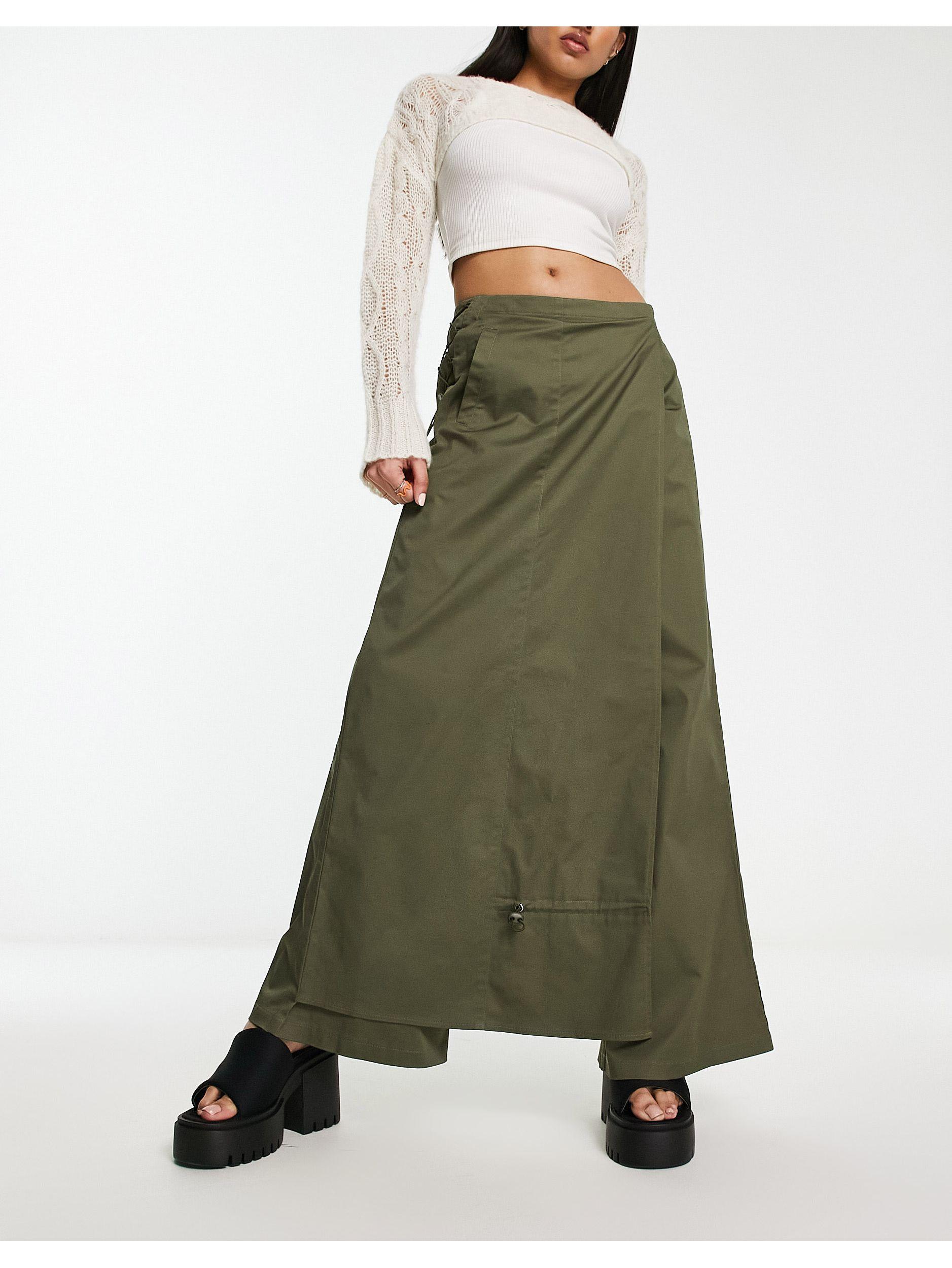 Falda pantalón larga caqui de Collusion de color Verde | Lyst