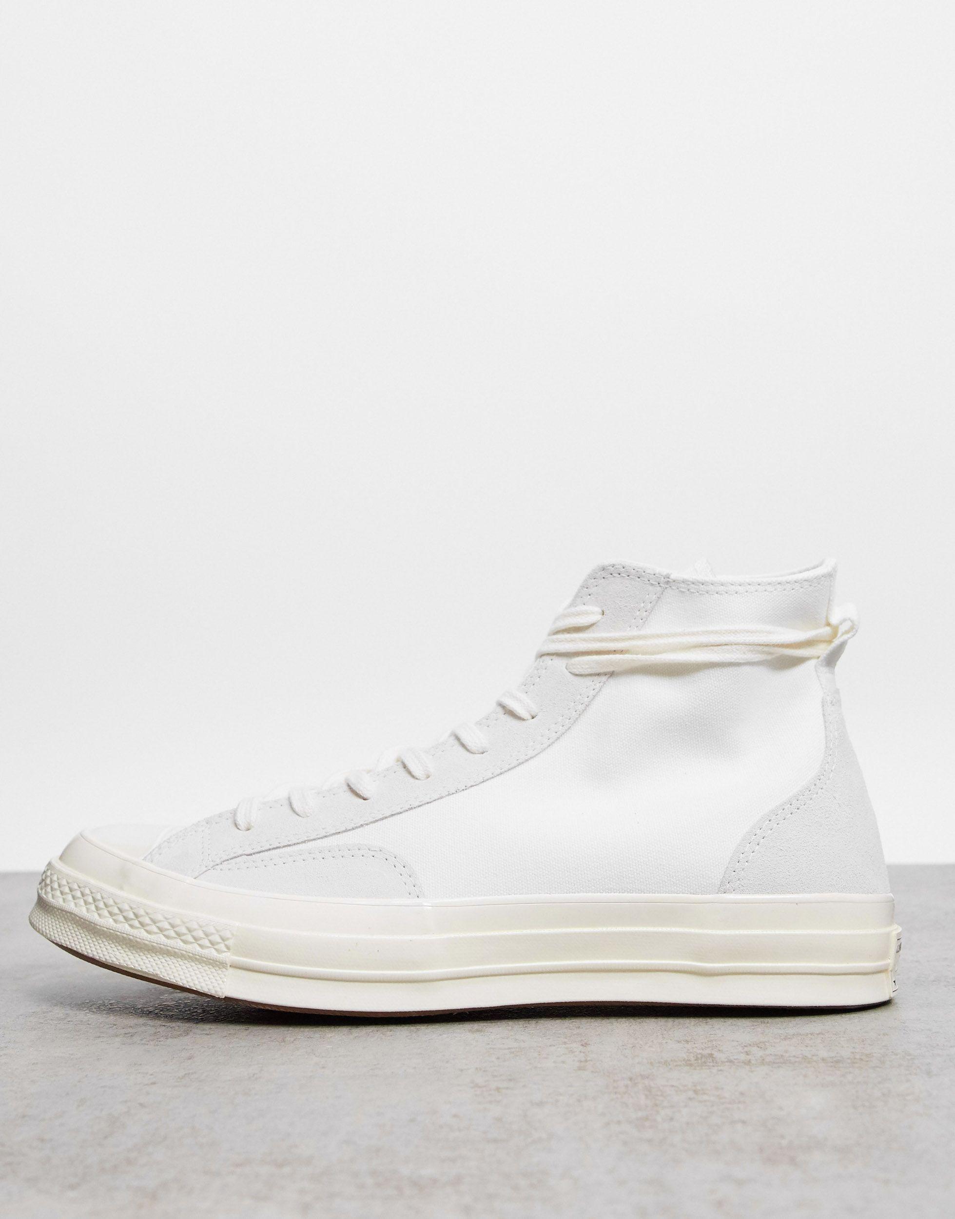Converse Chuck 70 Hi Canvas And Suede Sneakers in Natural for Men | Lyst