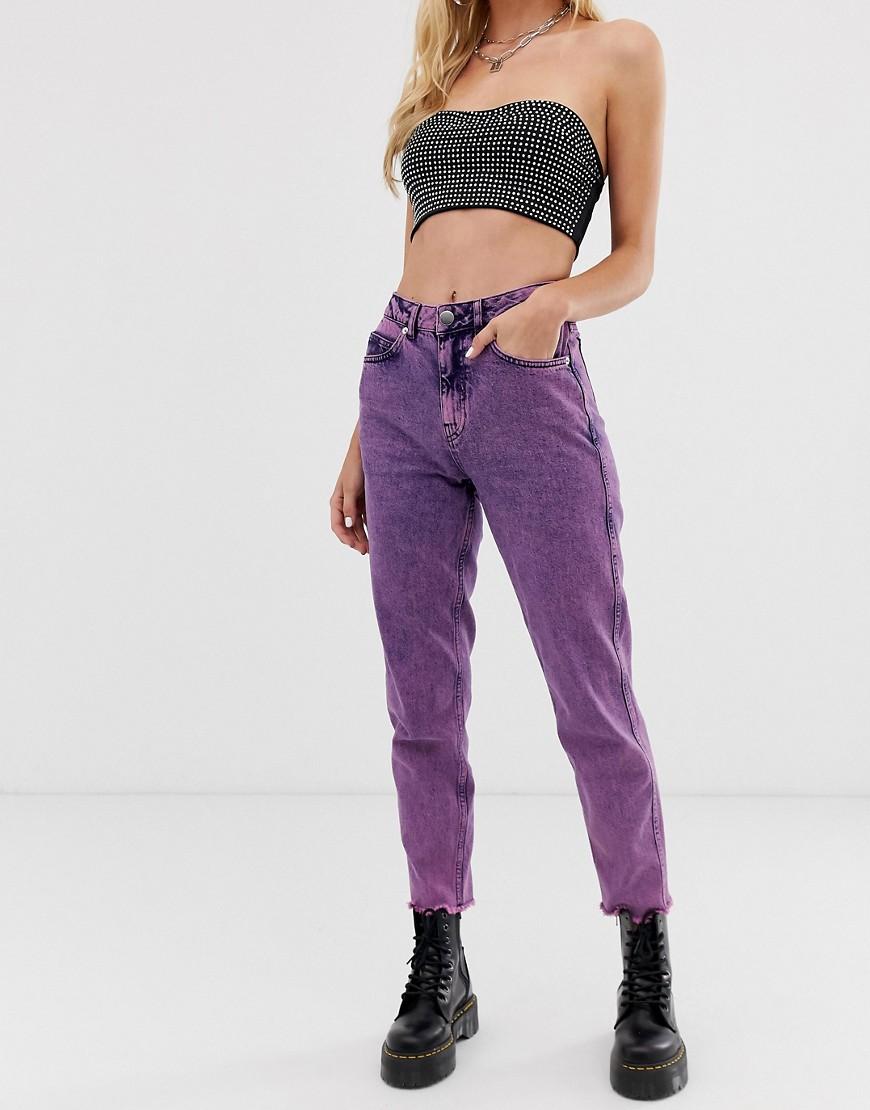 Ritson - Mom jeans rigidi lilla lavaggio acidoASOS in Denim di colore Viola  | Lyst