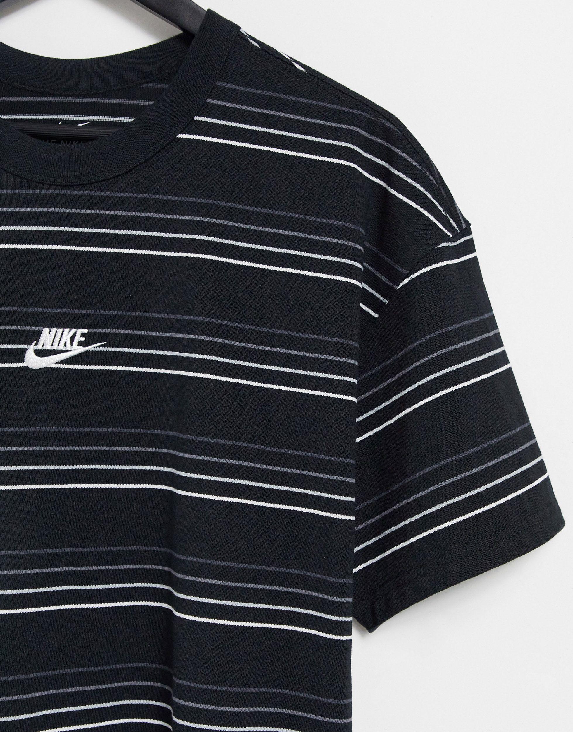 Nike Premium Essential Oversized Stripe T-shirt in Black for Men | Lyst