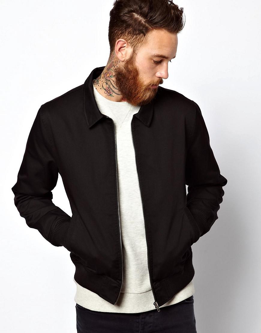 Lyst Asos Harrington Jacket in Black for Men