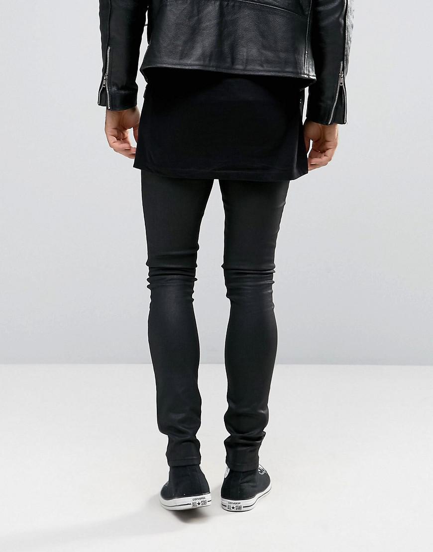 asos extreme super skinny jeans in leather look