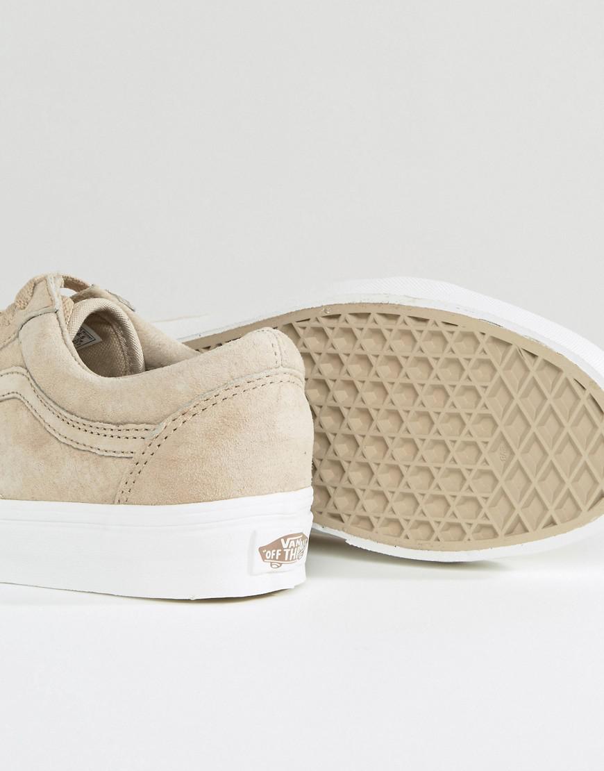 vans premium suede old skool trainers in beige vans premium suede old skool trainers in beige