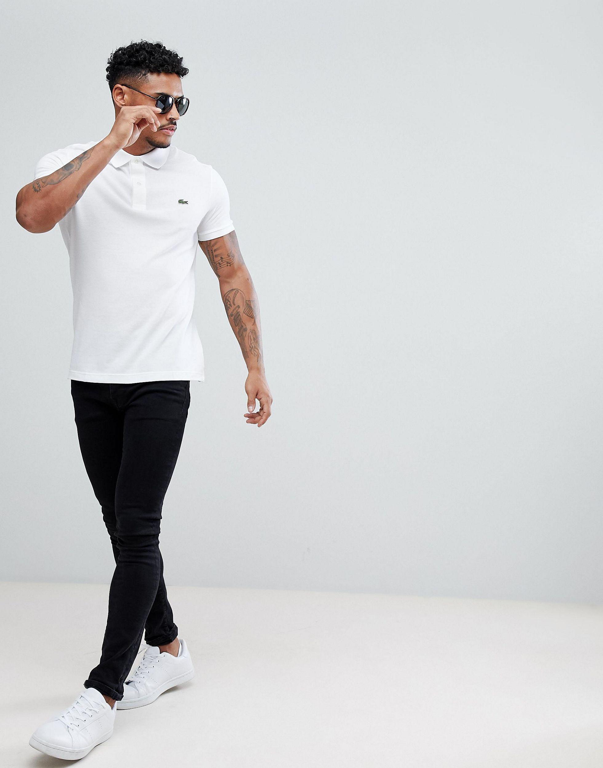 lacoste slim fit polo white