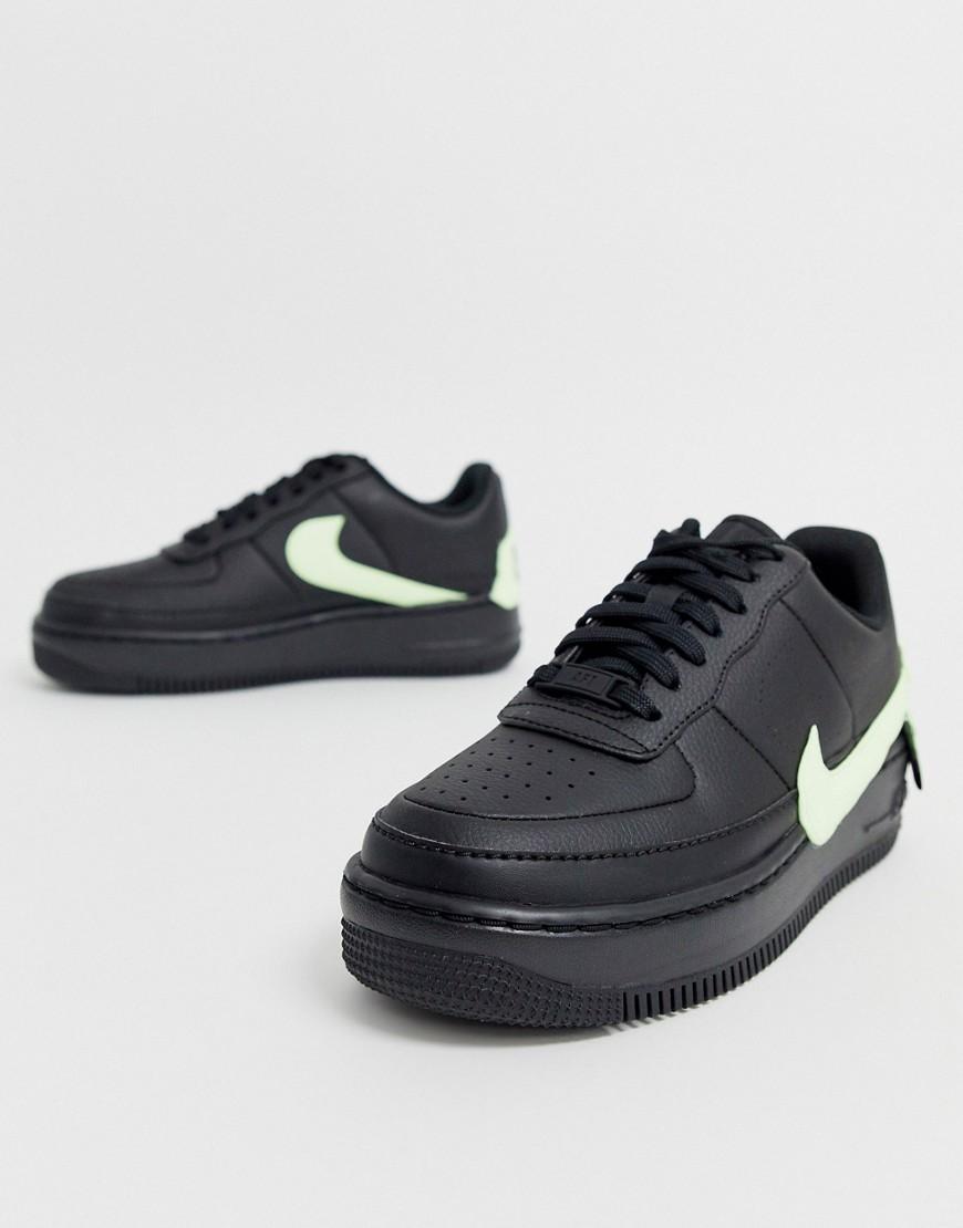 Nike Rubber Black And Fluro Green Air Force 1 Jester Sneakers - Lyst