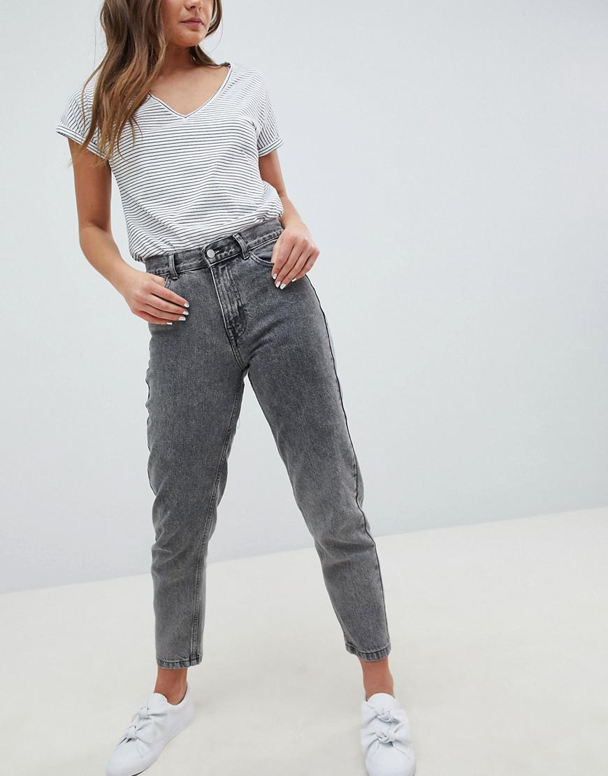 Pull&Bear Denim Mom Jeans In Washed Grey in Grey - Lyst