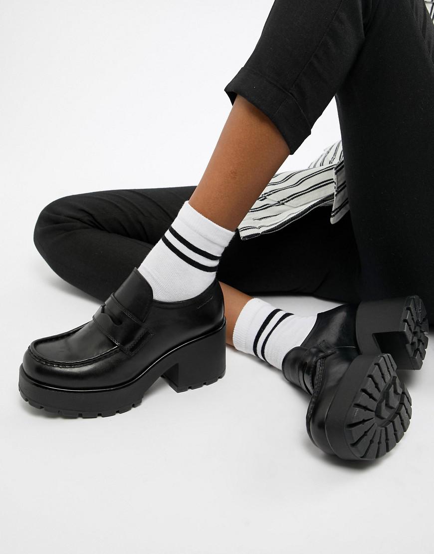Vagabond Shoemakers Dioon Heeled Loafers in Black | Lyst