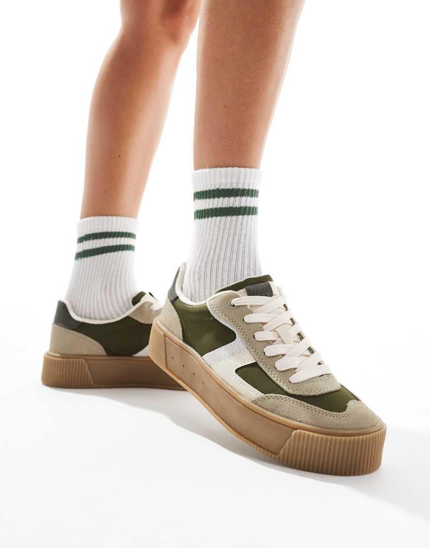 Stradivarius Platform Trainer With Chunky Sole in White Lyst UK