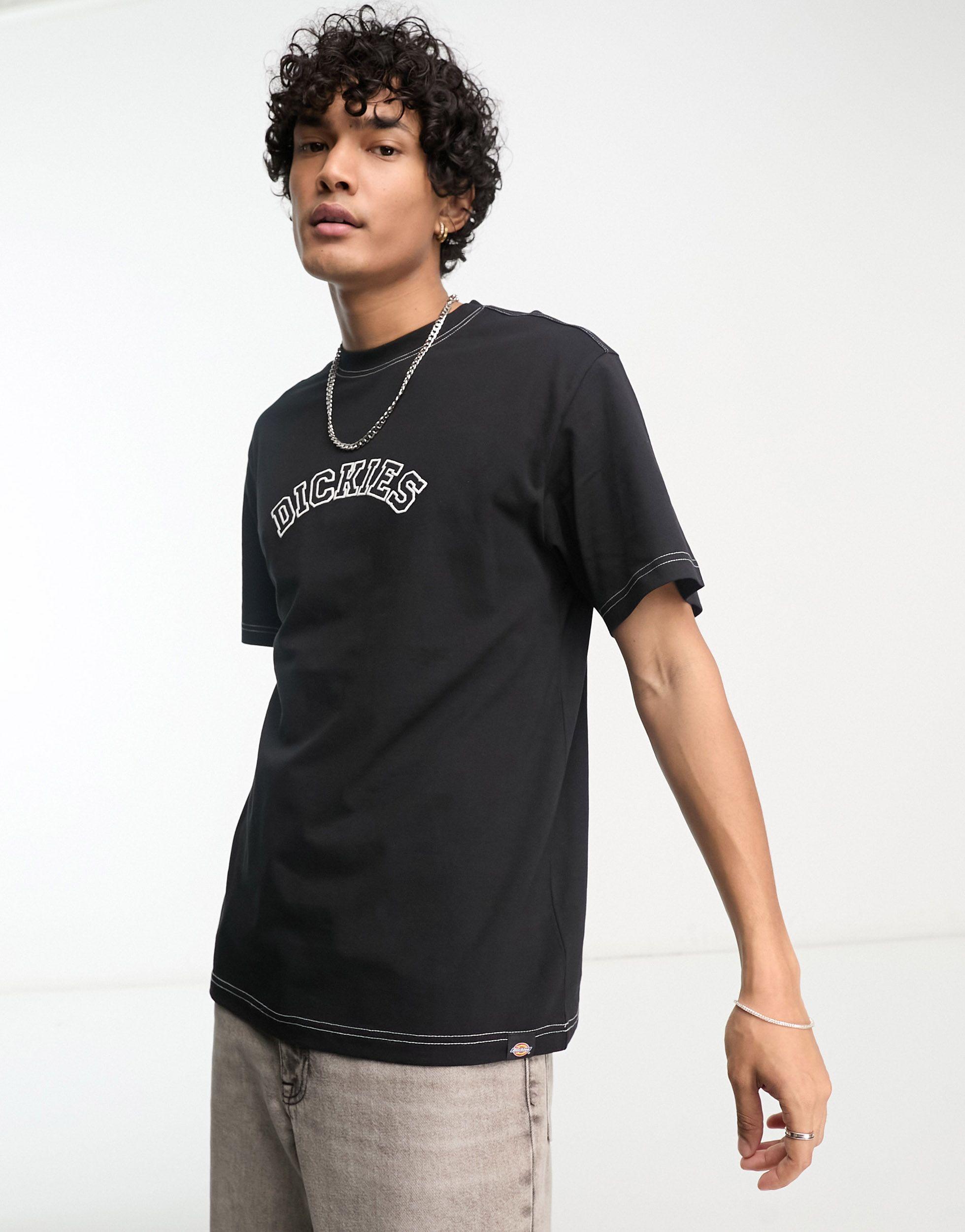Dickies West Vale Embroidered Varsity Logo T-shirt in Black for Men | Lyst