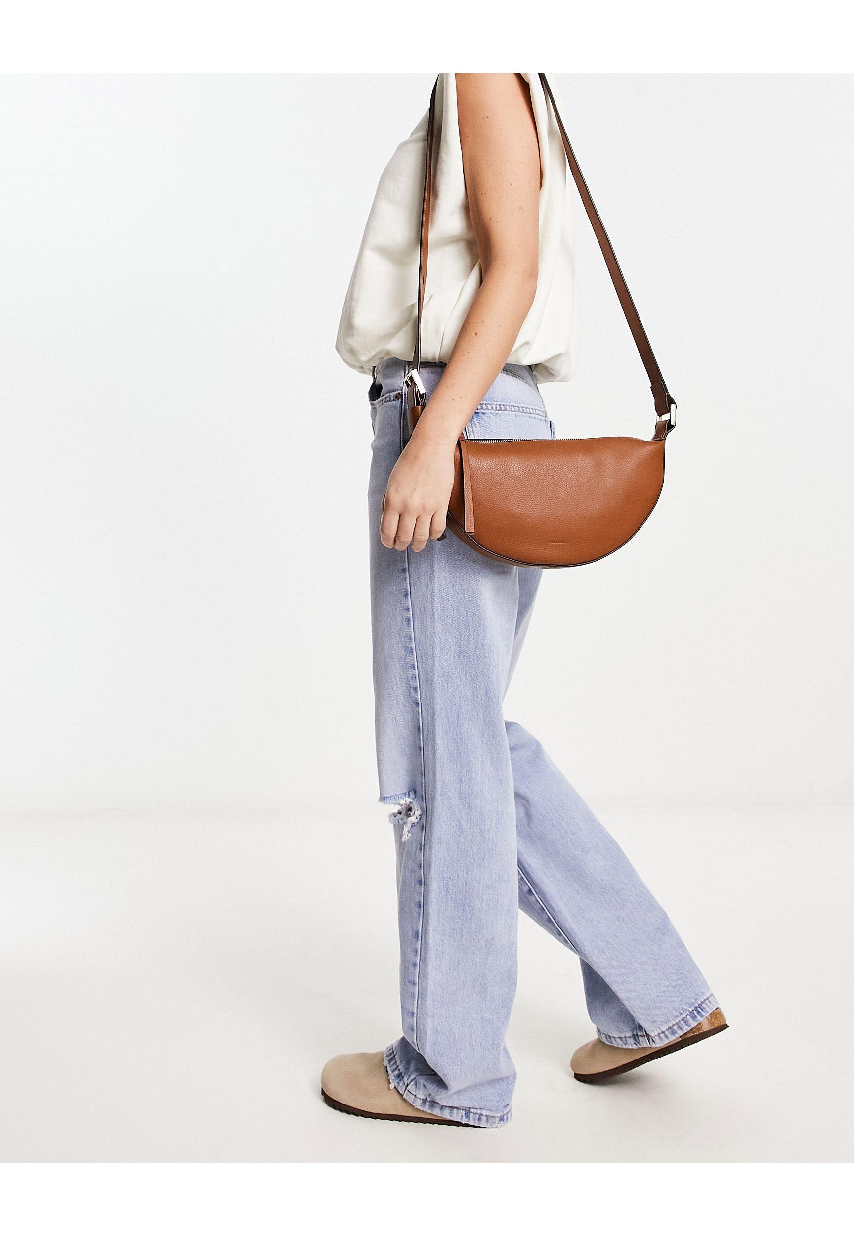 White Sinia woven-panel leather cross-body bag