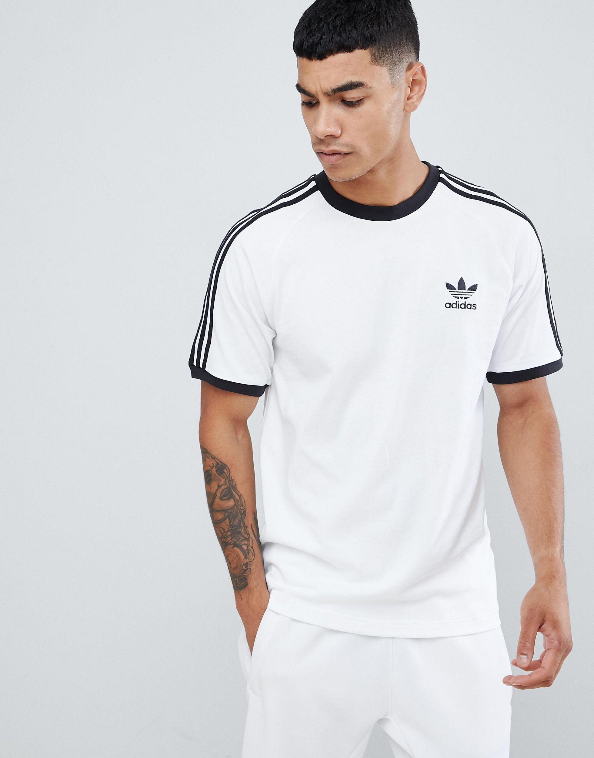 adidas california 3 stripe t shirt