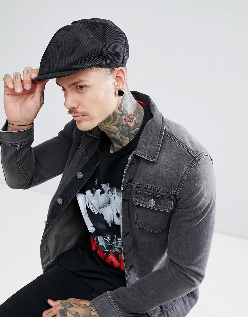 mens black baker boy hat