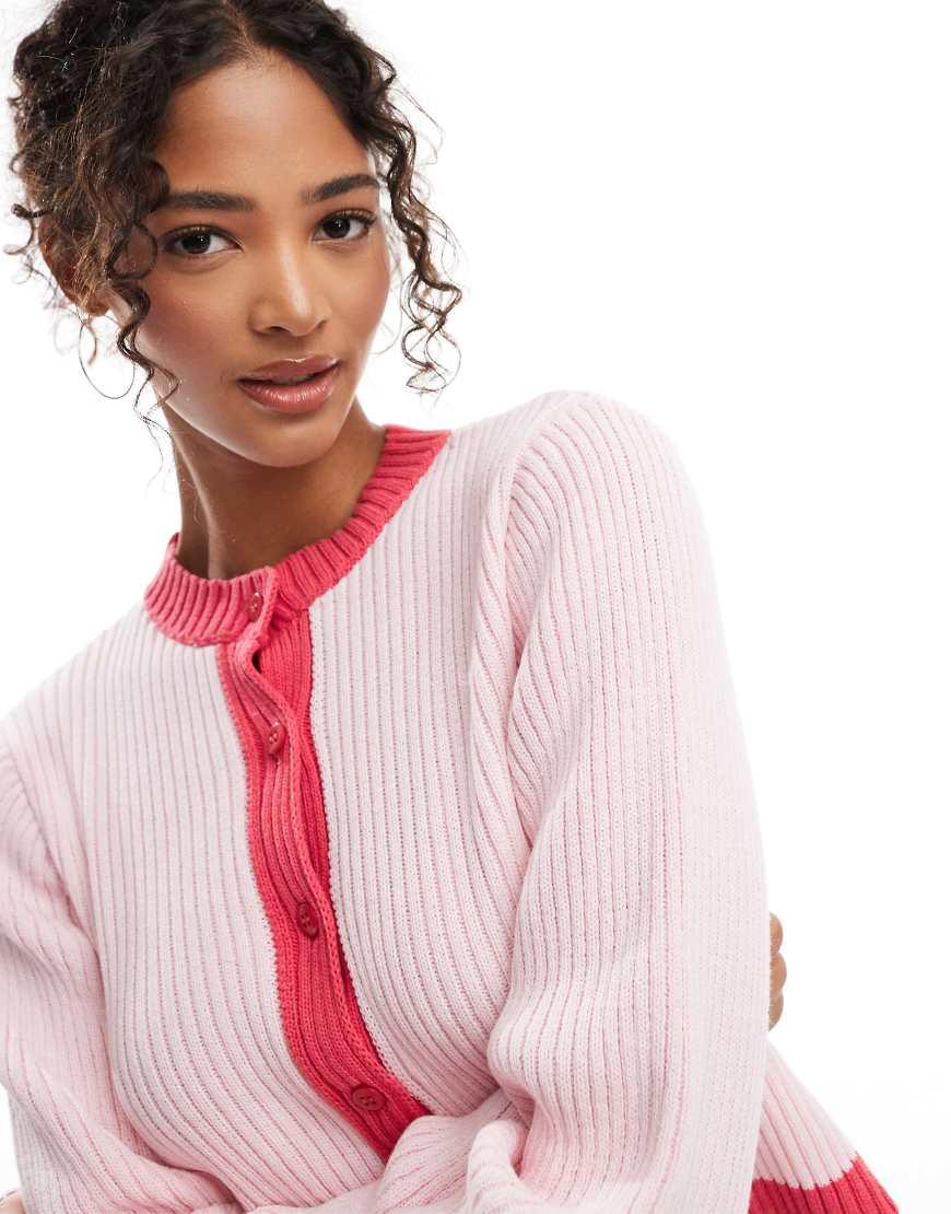 ASOS Knitted Cardigan Co-ord in Pink Lyst UK