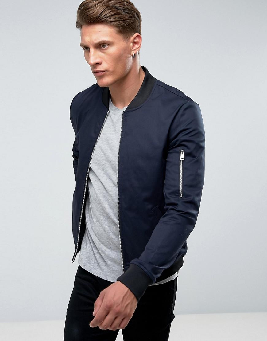 muscle fit bomber jacket