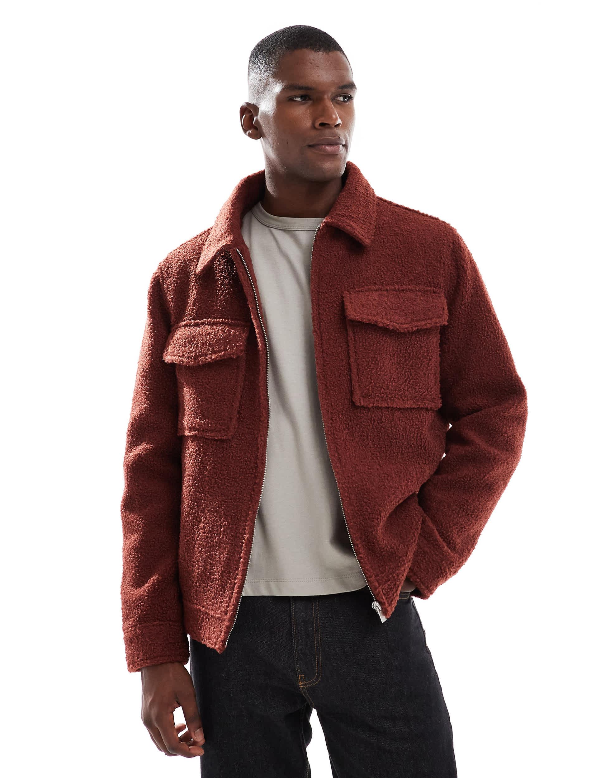 Veste Bomber Homme New Look - Taille M Gris - Polyester/Tencel - Occasion Très Bon État