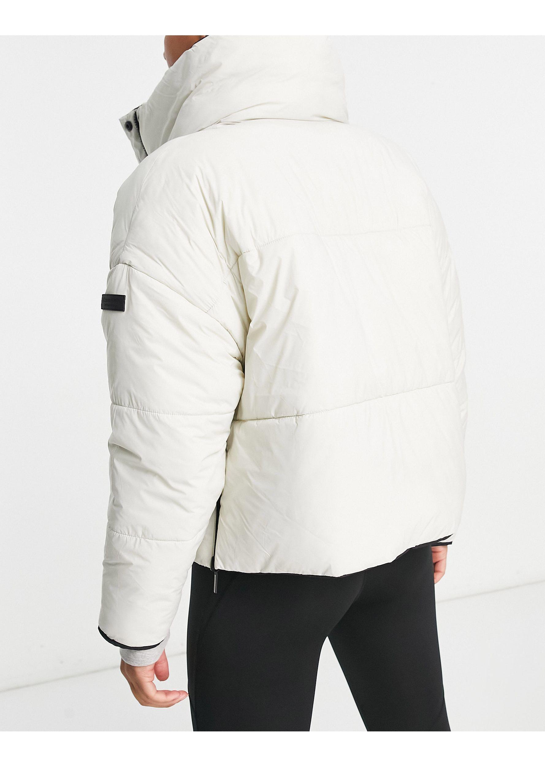Calvin Klein Reversible Oversized Puffer Coat in Natural | Lyst