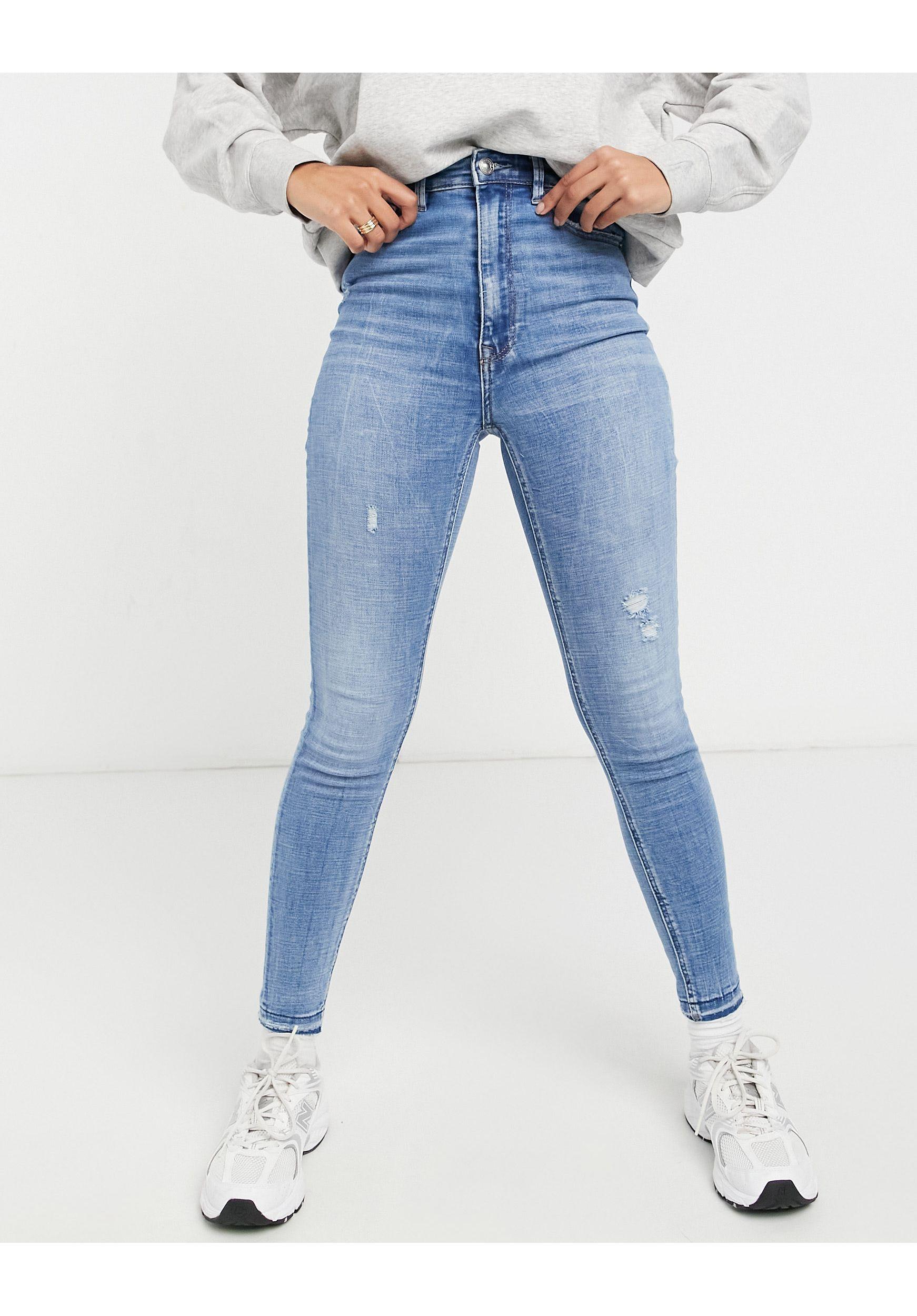 Super High Waist Skinny Jean in Blue 