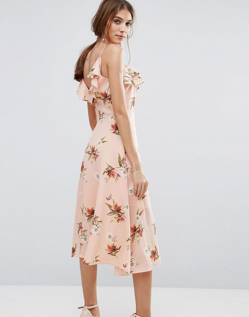 floral midi dress pink
