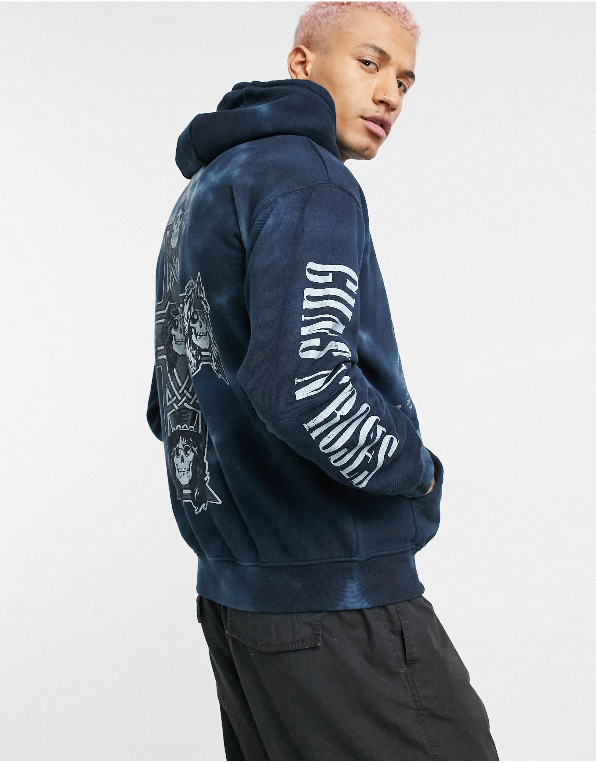 Pull&Bear Cotton Join Life Guns'n'roses Hoodie in Blue for Men | Lyst