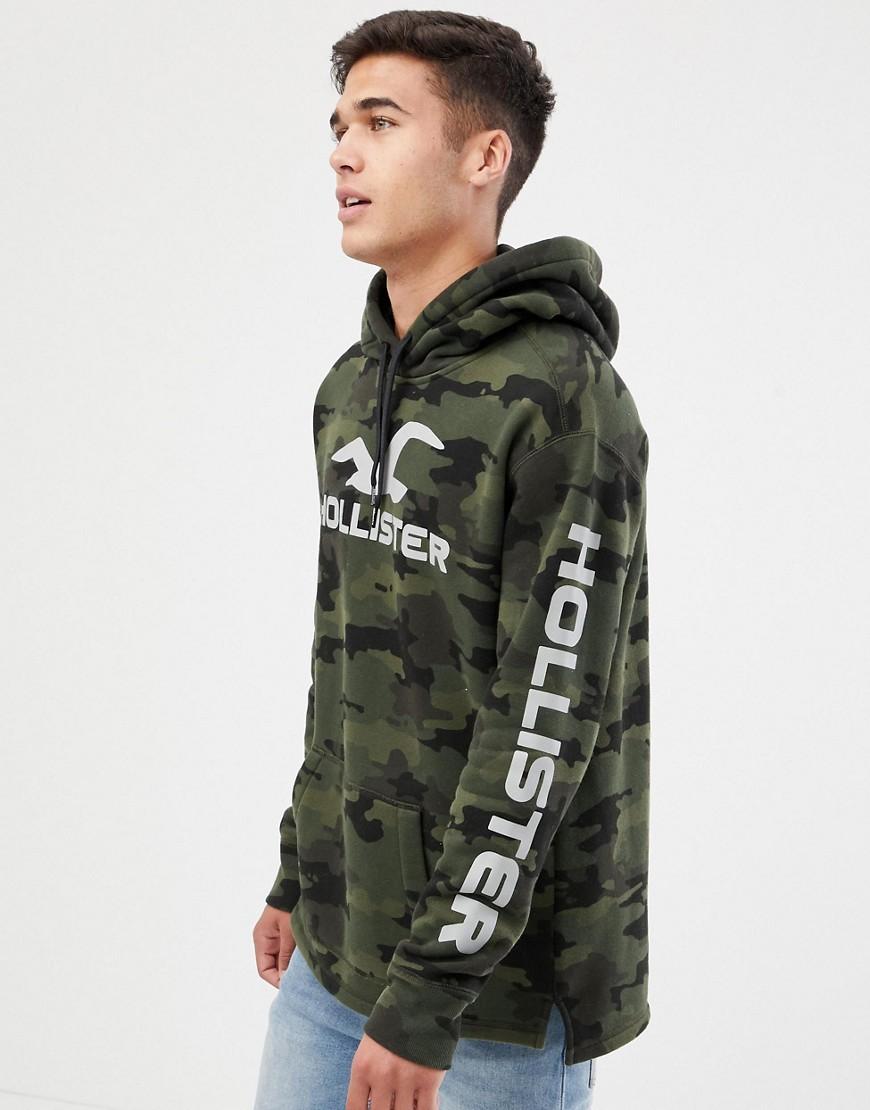 Sudadera con capucha de camuflaje verde con estampado en la parte posterior  y en la manga Hollister de Algodón de color Verde para hombre | Lyst