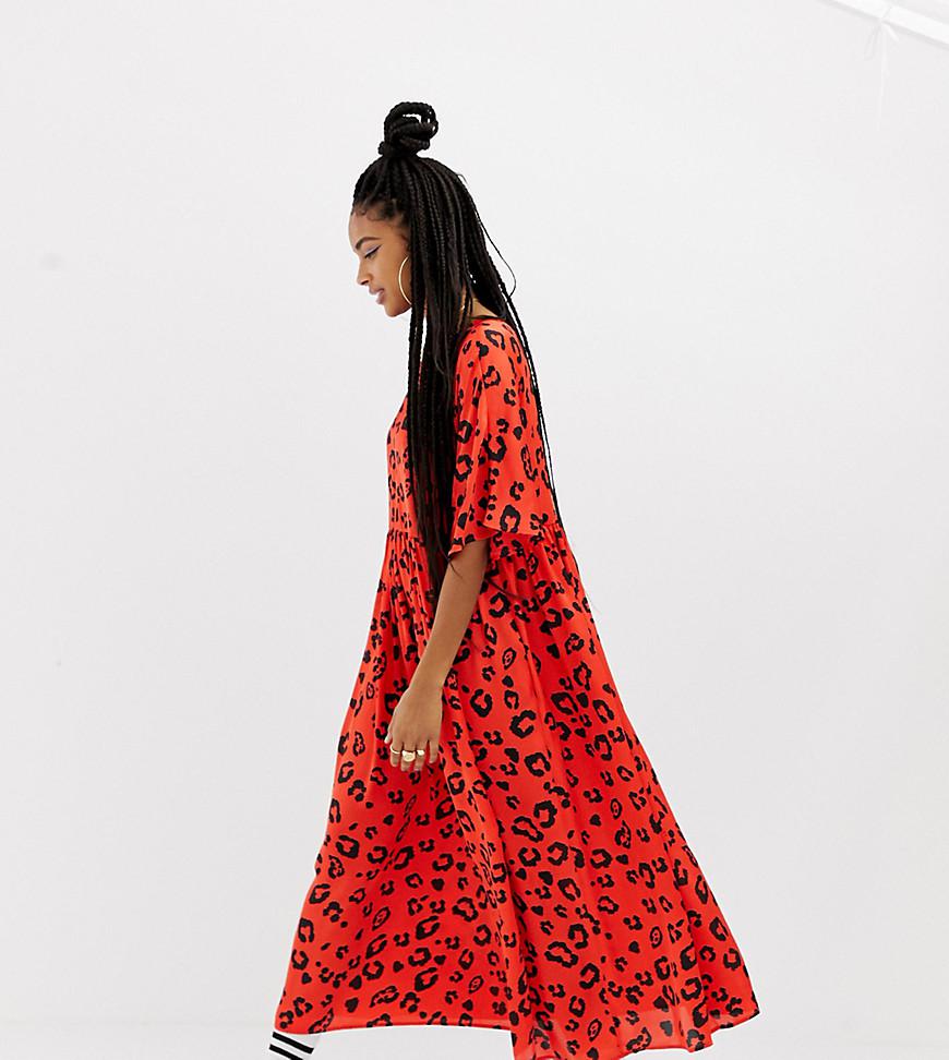 asos red animal print dress