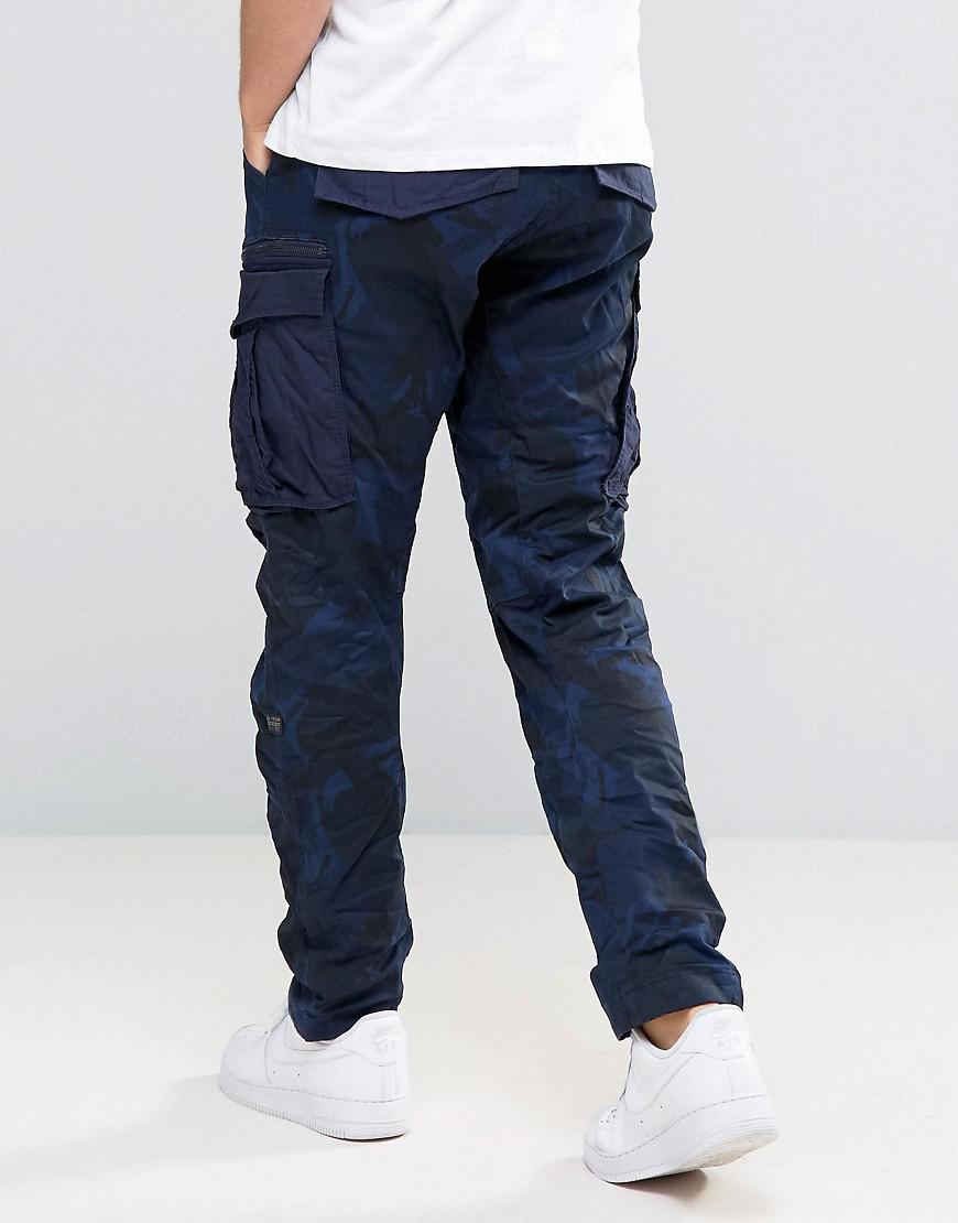 G-Star RAW Rovic Zip Pm 3d Tapered Trouser Blue Camo for Men | Lyst