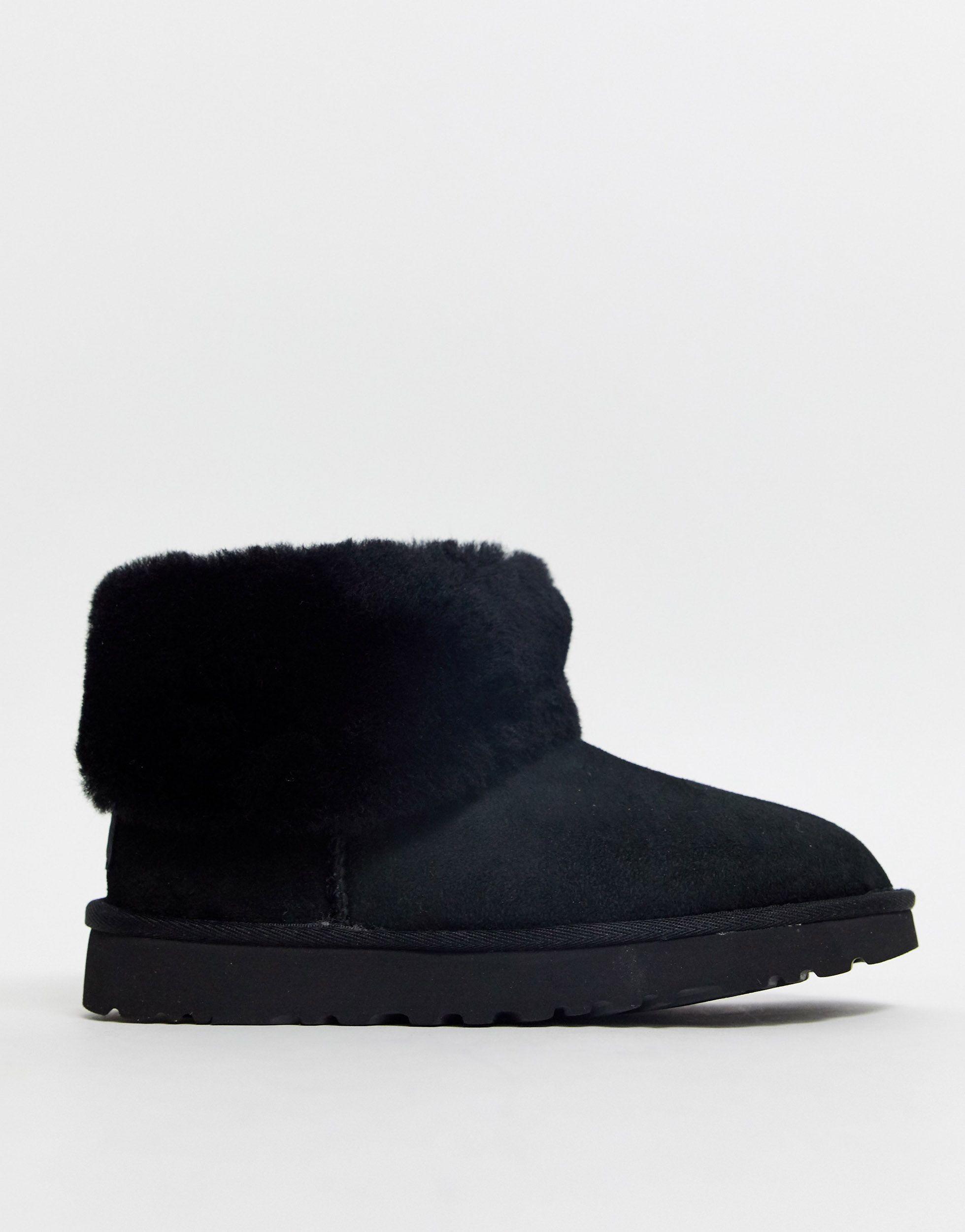 black ugg fluff boots