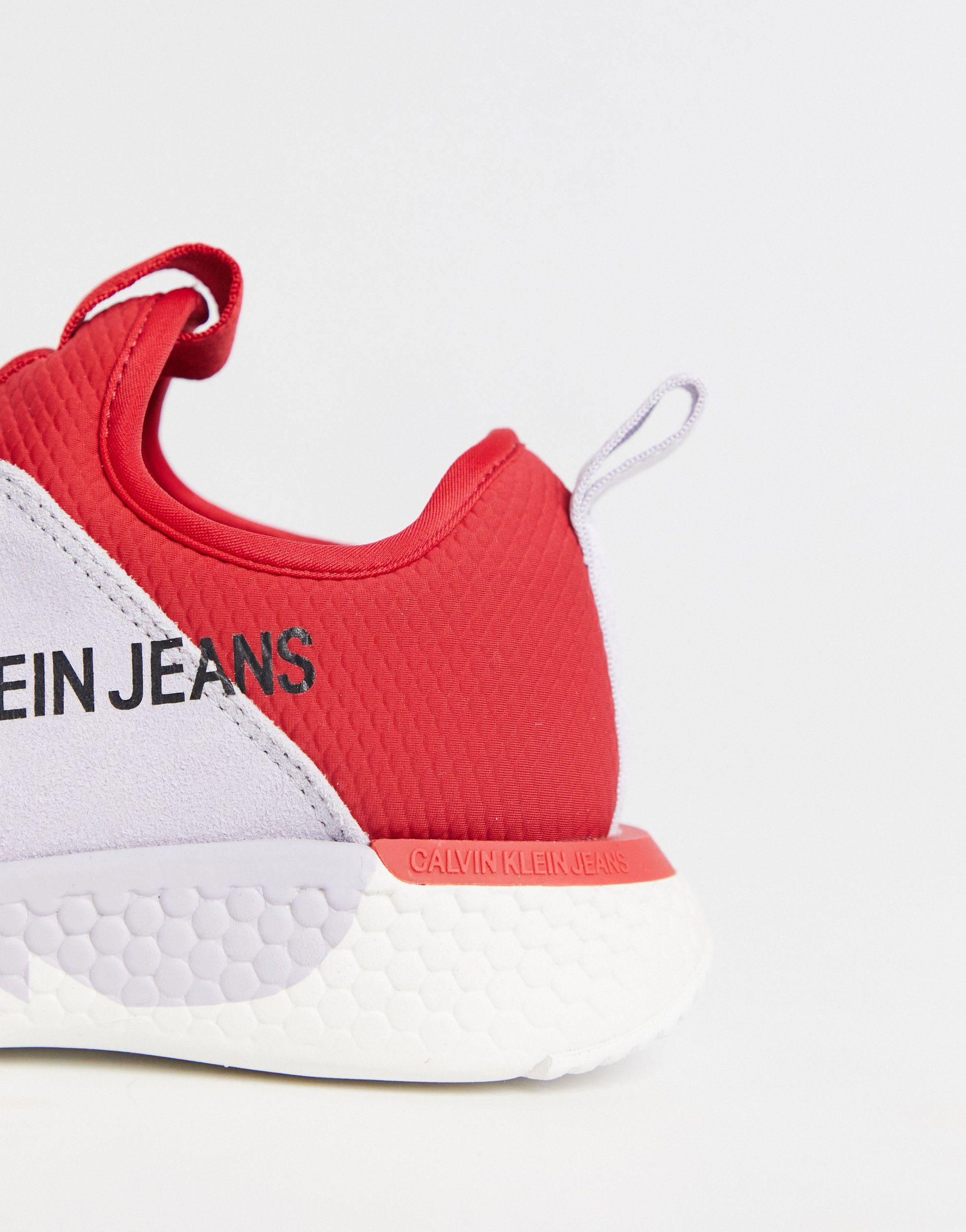 Calvin Klein Denim Jeans Adamina Trainers in Purple (Red) - Lyst