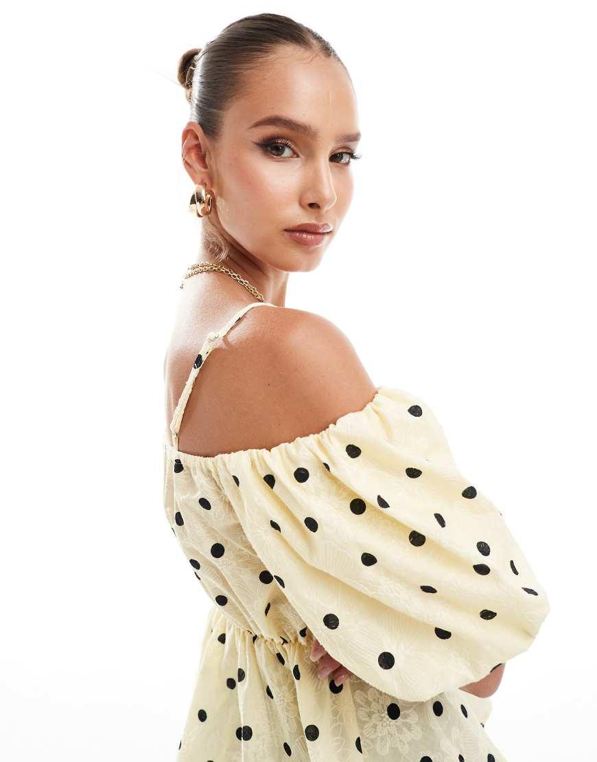 river island polka dot top